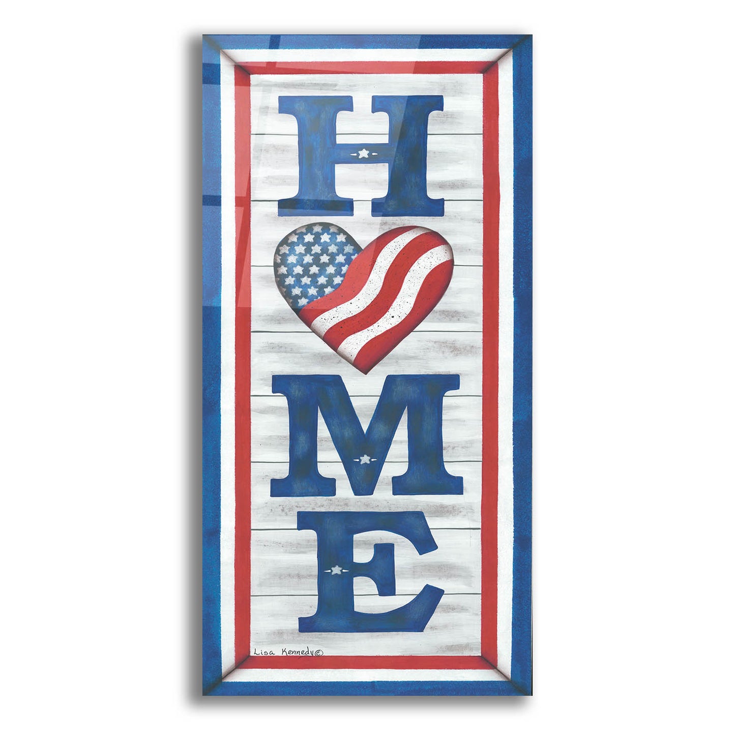 Epic Art 'Patriotic Home' by Lisa Kennedy, Acrylic Glass Wall Art