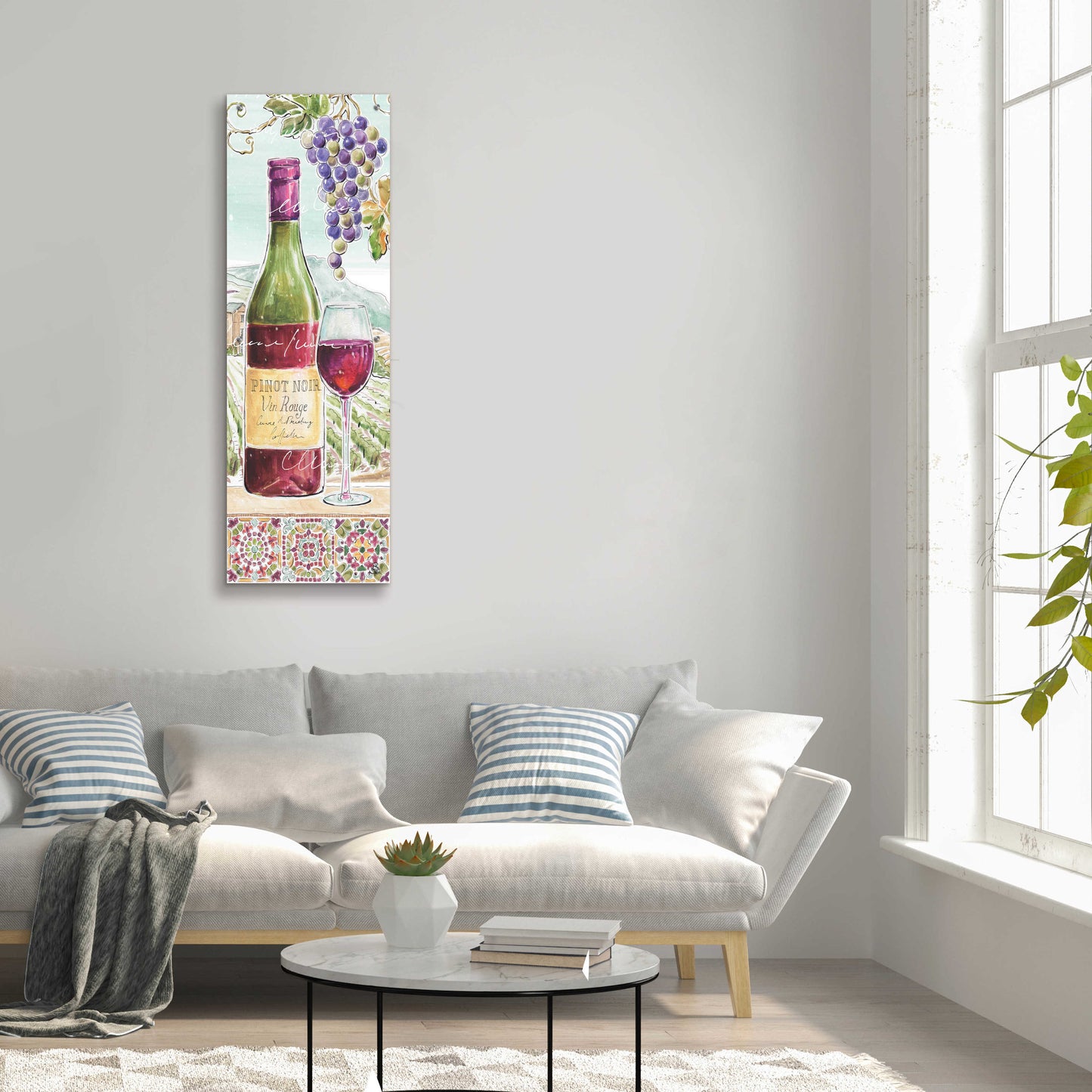 Epic Art 'Wine Country VI' by Daphne Brissonnet, Acrylic Glass Wall Art,16x48