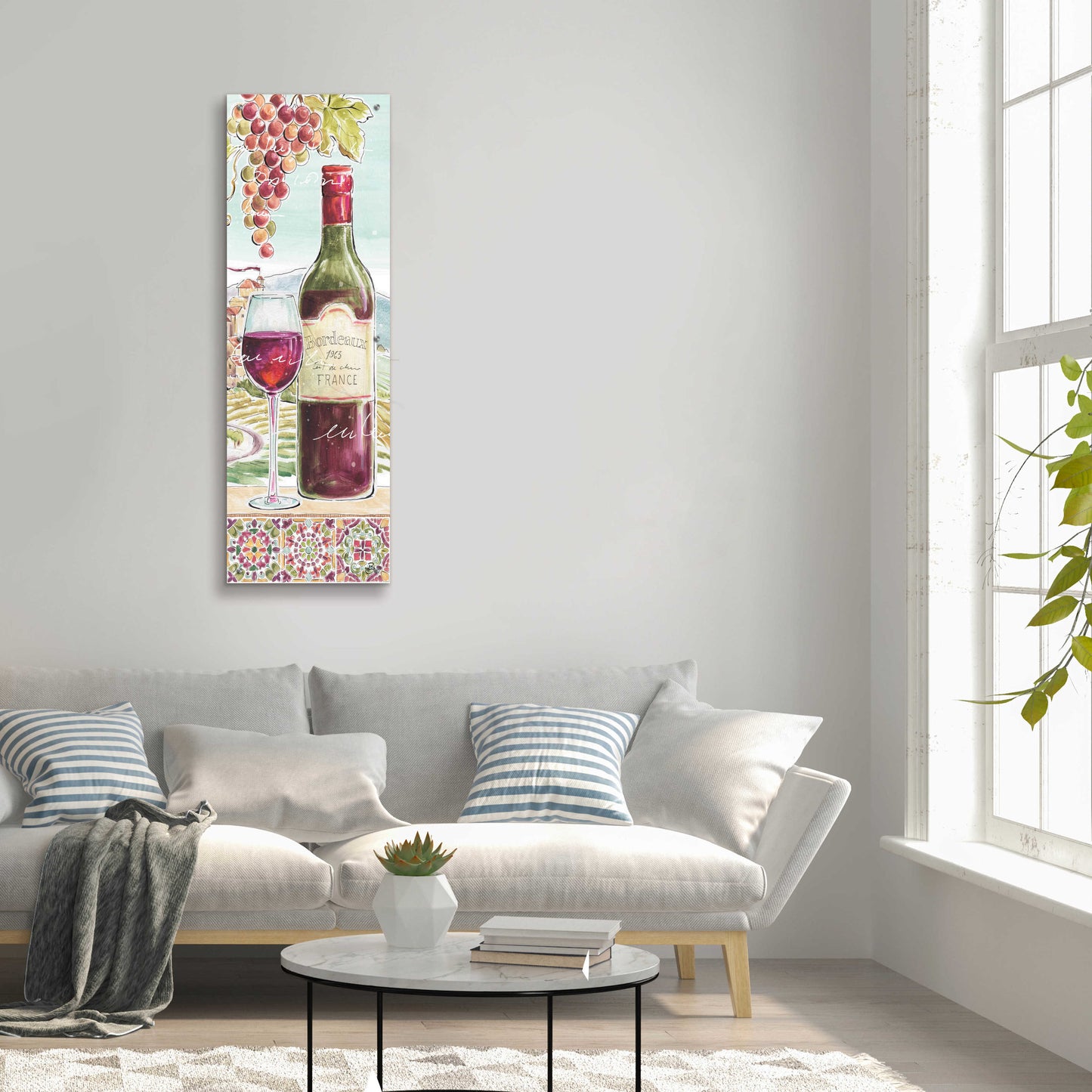 Epic Art 'Wine Country V' by Daphne Brissonnet, Acrylic Glass Wall Art,16x48