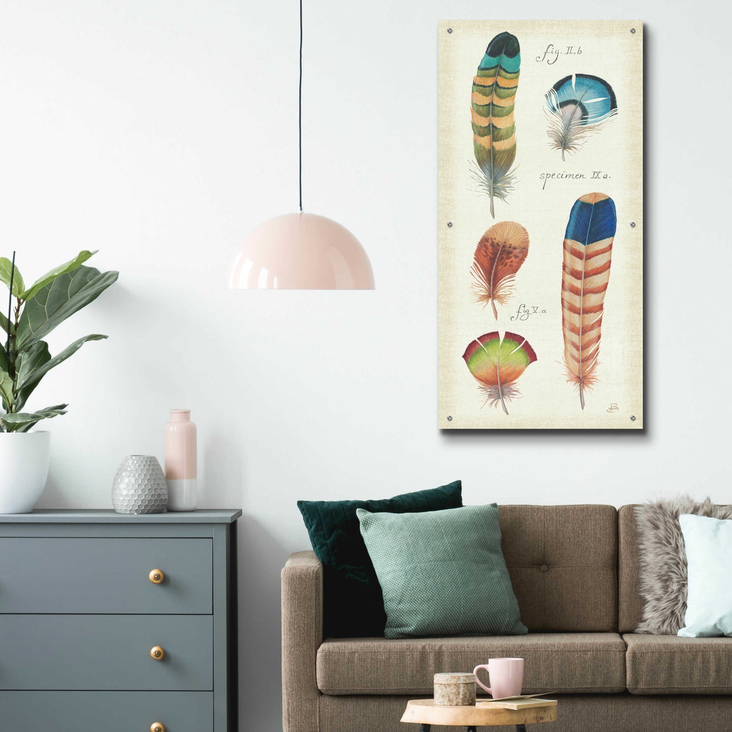 Epic Art 'Ornithology IV Panel' by Daphne Brissonnet, Acrylic Glass Wall Art,24x48