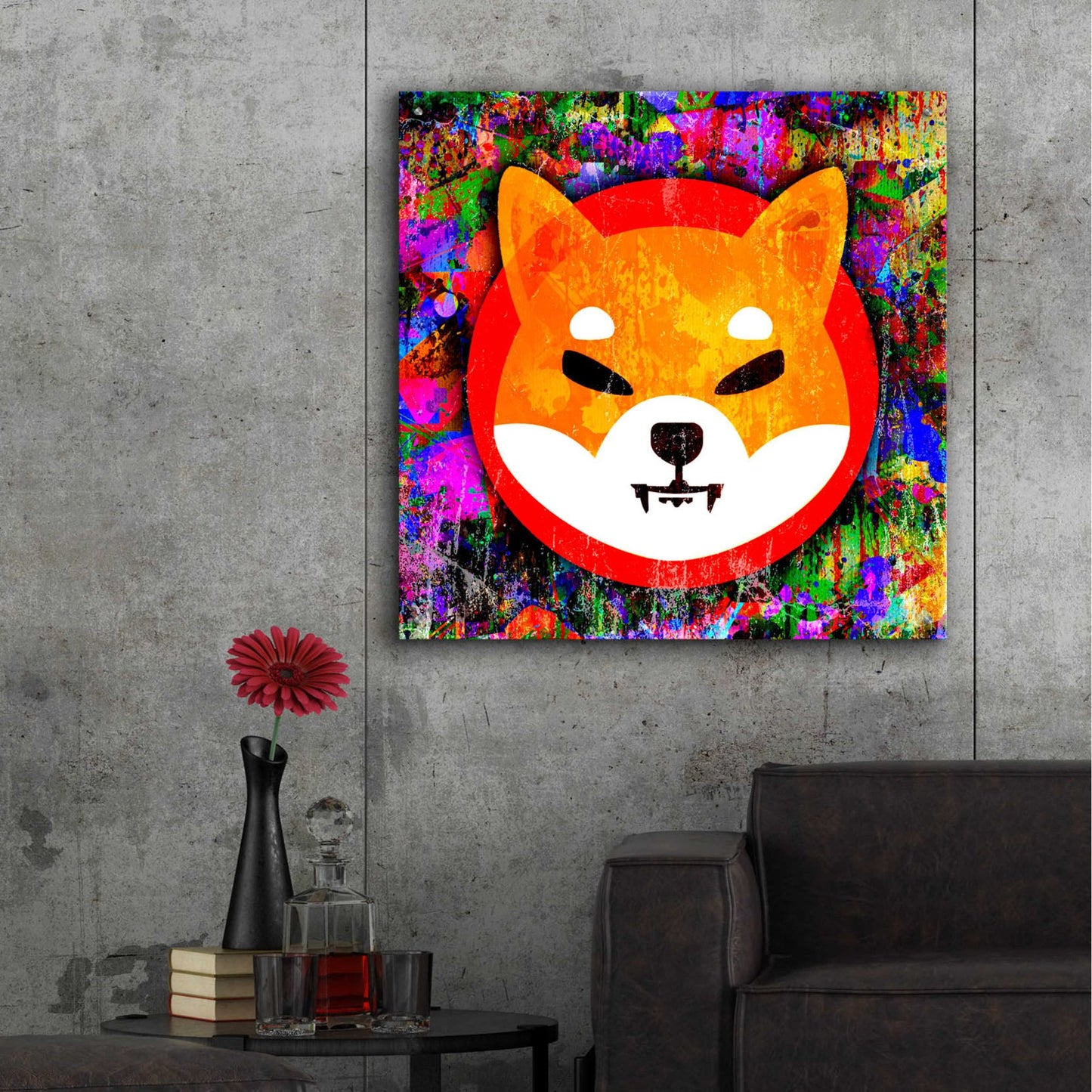 Epic Art 'SHIB Shiba Inu Crypto,' Acrylic Glass Wall Art,36x36