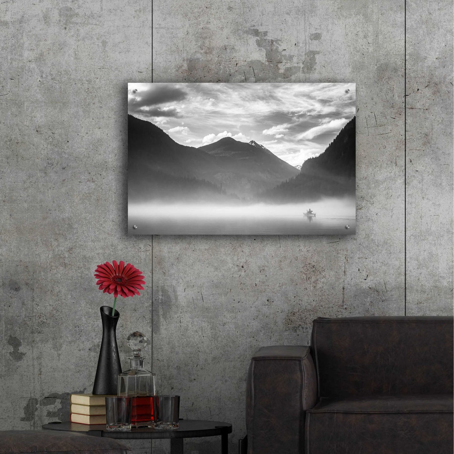 Epic Art 'Paddling Into The Mist II' by Don Schwartz, Acrylic Glass Wall Art,36x24