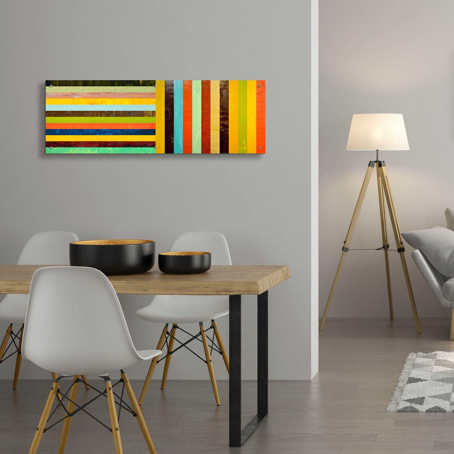 Epic Art 'Panel Abstract Digital' by Michelle Calkins, Acrylic Glass Wall Art,48x16