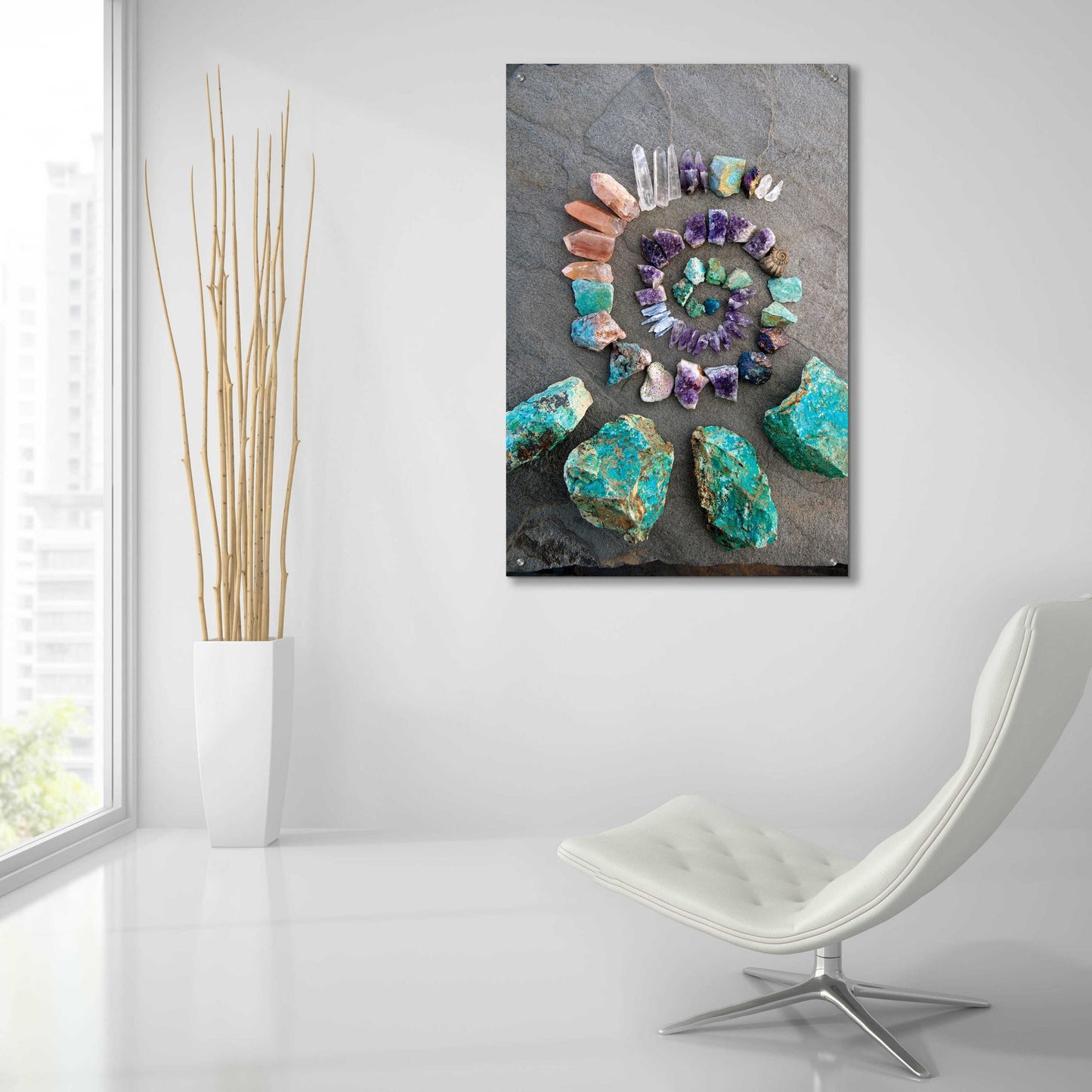 Epic Art 'Reiki Energy Crystal Spiral' by Elena Ray, Acrylic Glass Wall Art,24x36