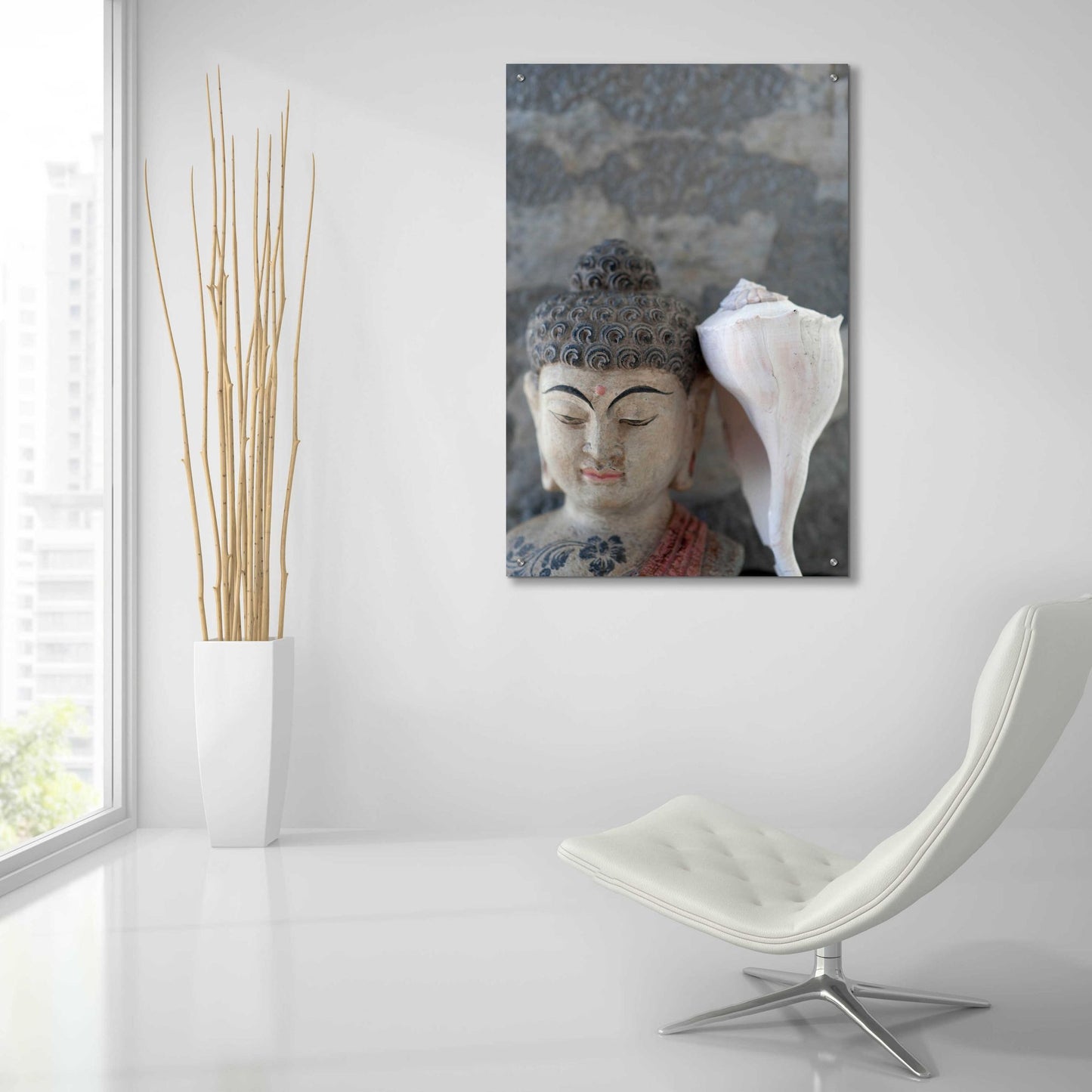 Epic Art 'Om Seashell Buddha' by Elena Ray, Acrylic Glass Wall Art,24x36