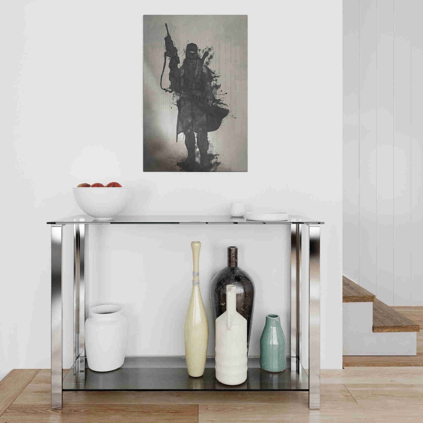 Epic Art "Post Apocalyptic Warrior" by Nicklas Gustafsson, on Brushed Aluminum,16 x 24