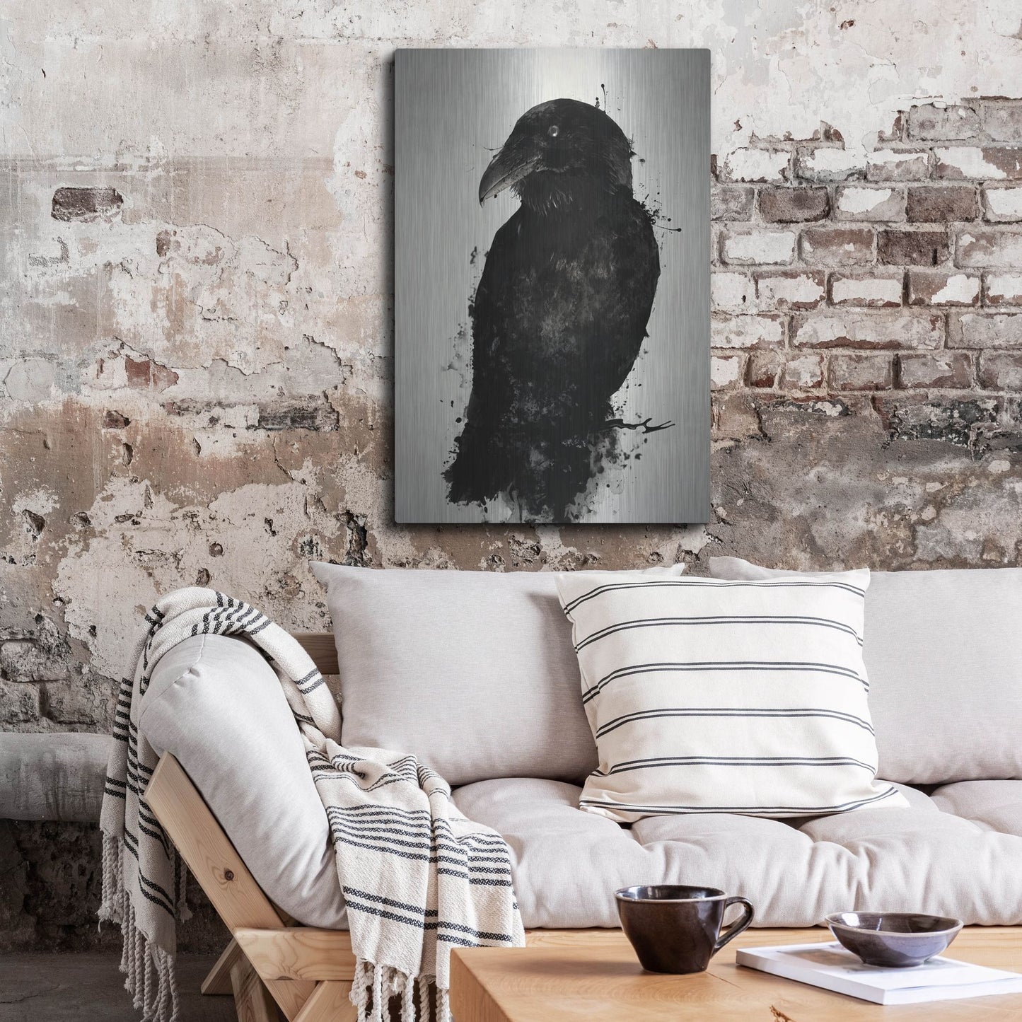 Epic Art "The Raven" by Nicklas Gustafsson, on Brushed Aluminum,24 x 36