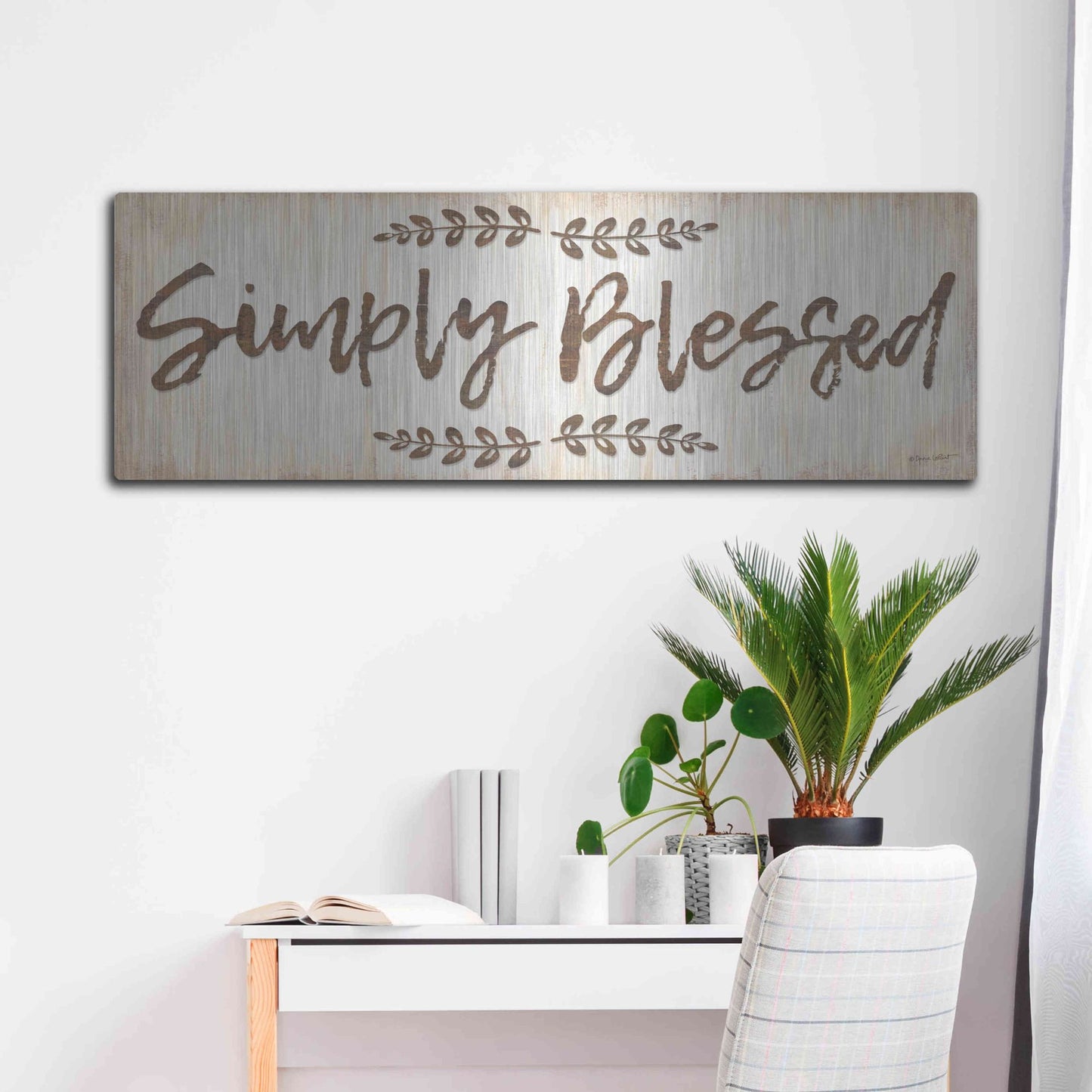 Luxe Metal Art 'Simply Blessed' by Annie LaPoint, Metal Wall Art,48x16