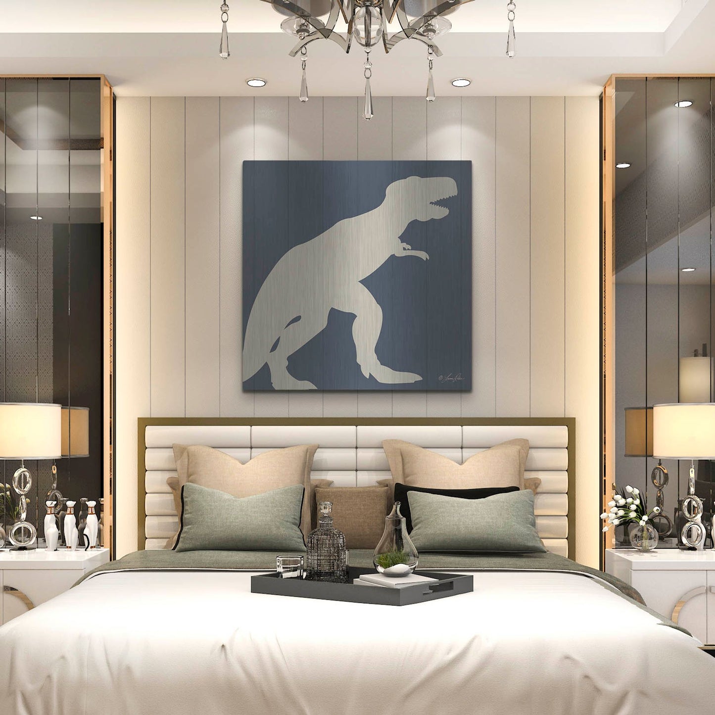 Luxe Metal Art 'Dino I' by Lauren Rader, Metal Wall Art,36x36