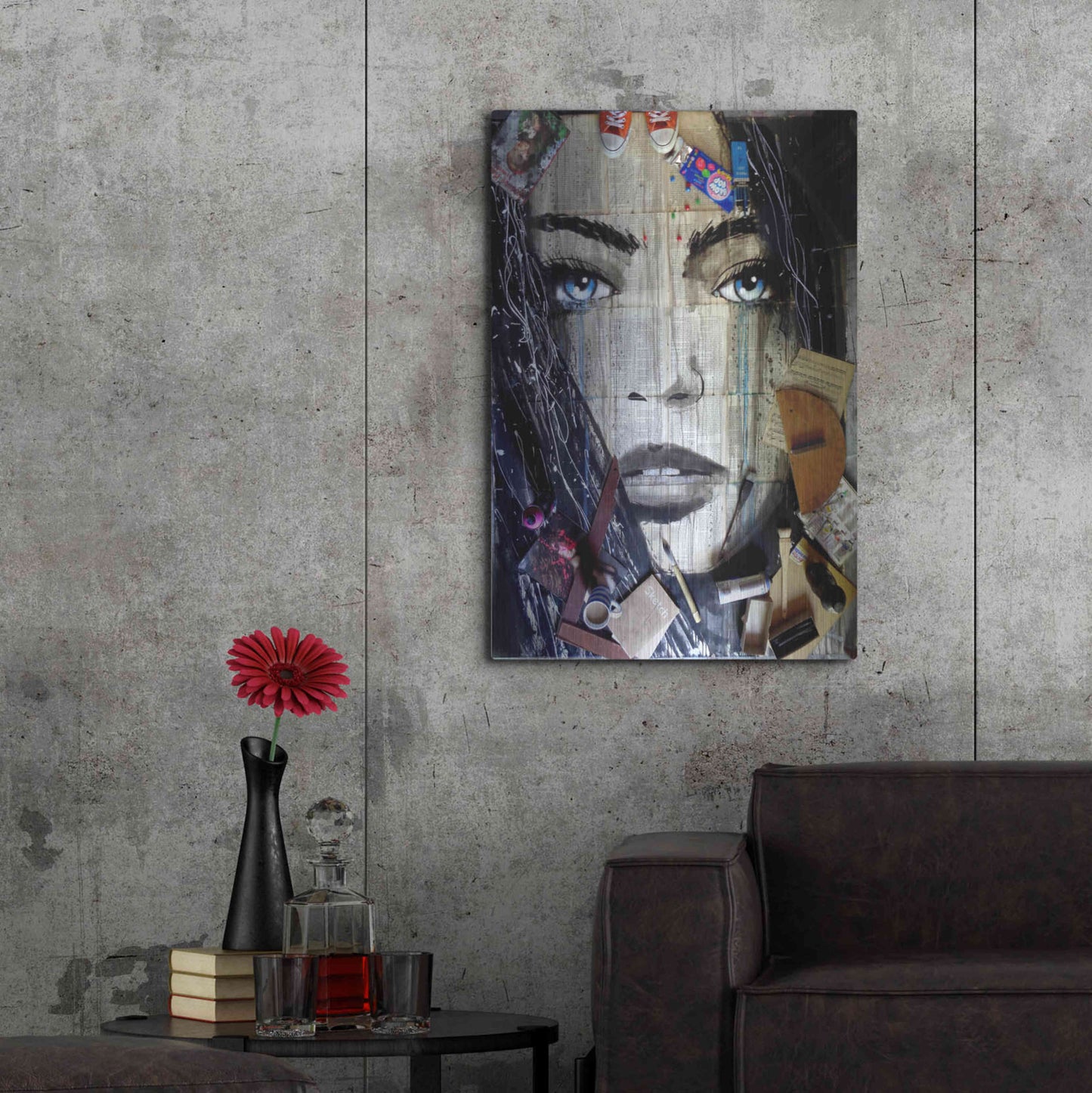 Luxe Metal Art 'Winter Song Studio' by Loui Jover, Metal Wall Art,24x36