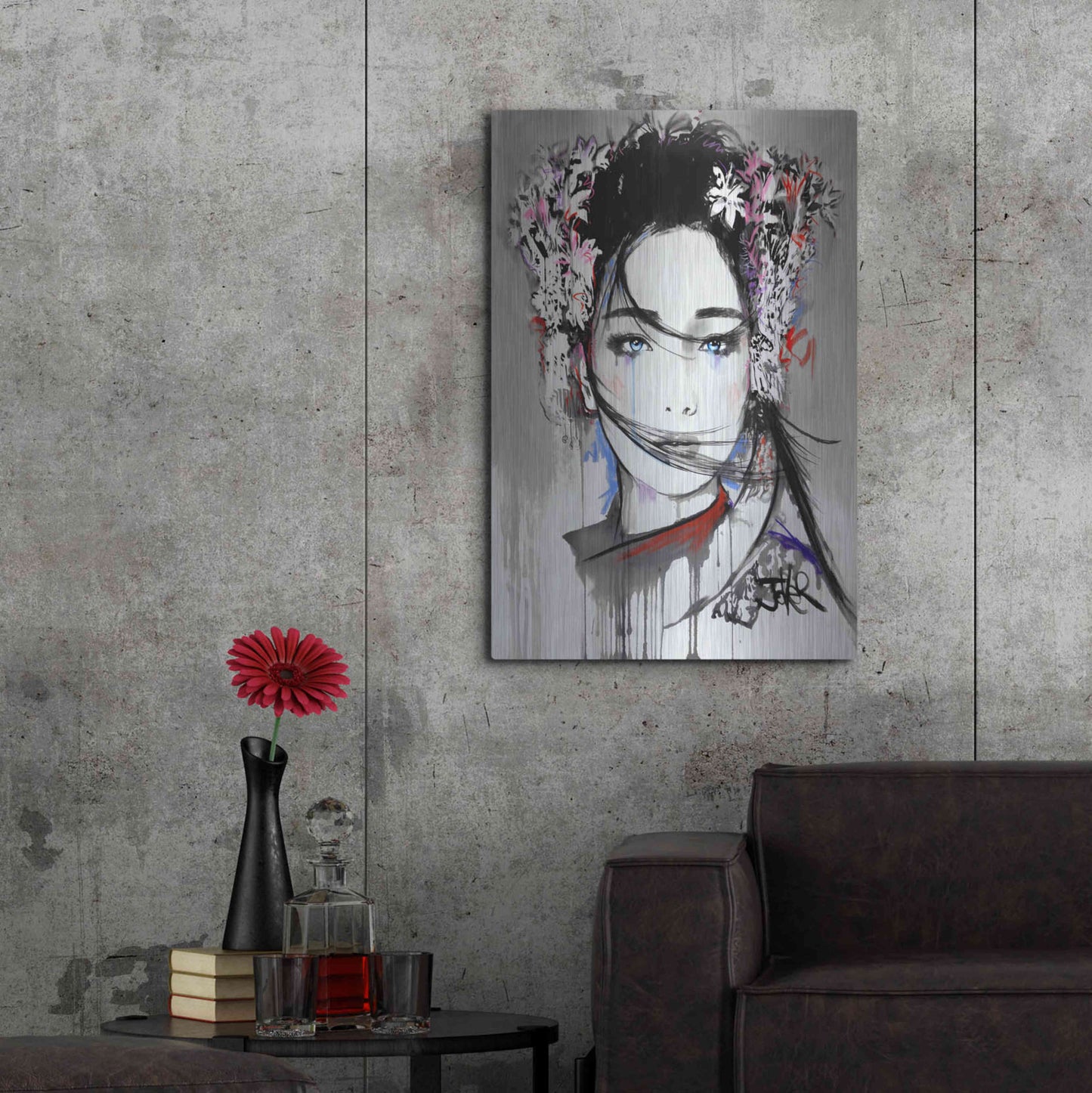 Luxe Metal Art 'Yin' by Loui Jover, Metal Wall Art,24x36