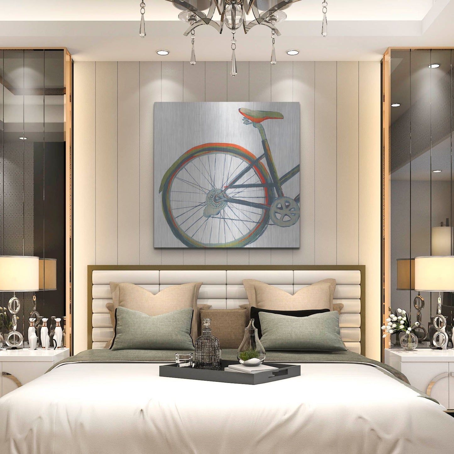 Luxe Metal Art 'Bicycle Diptych I' by Grace Popp, Metal Wall Art,36x36