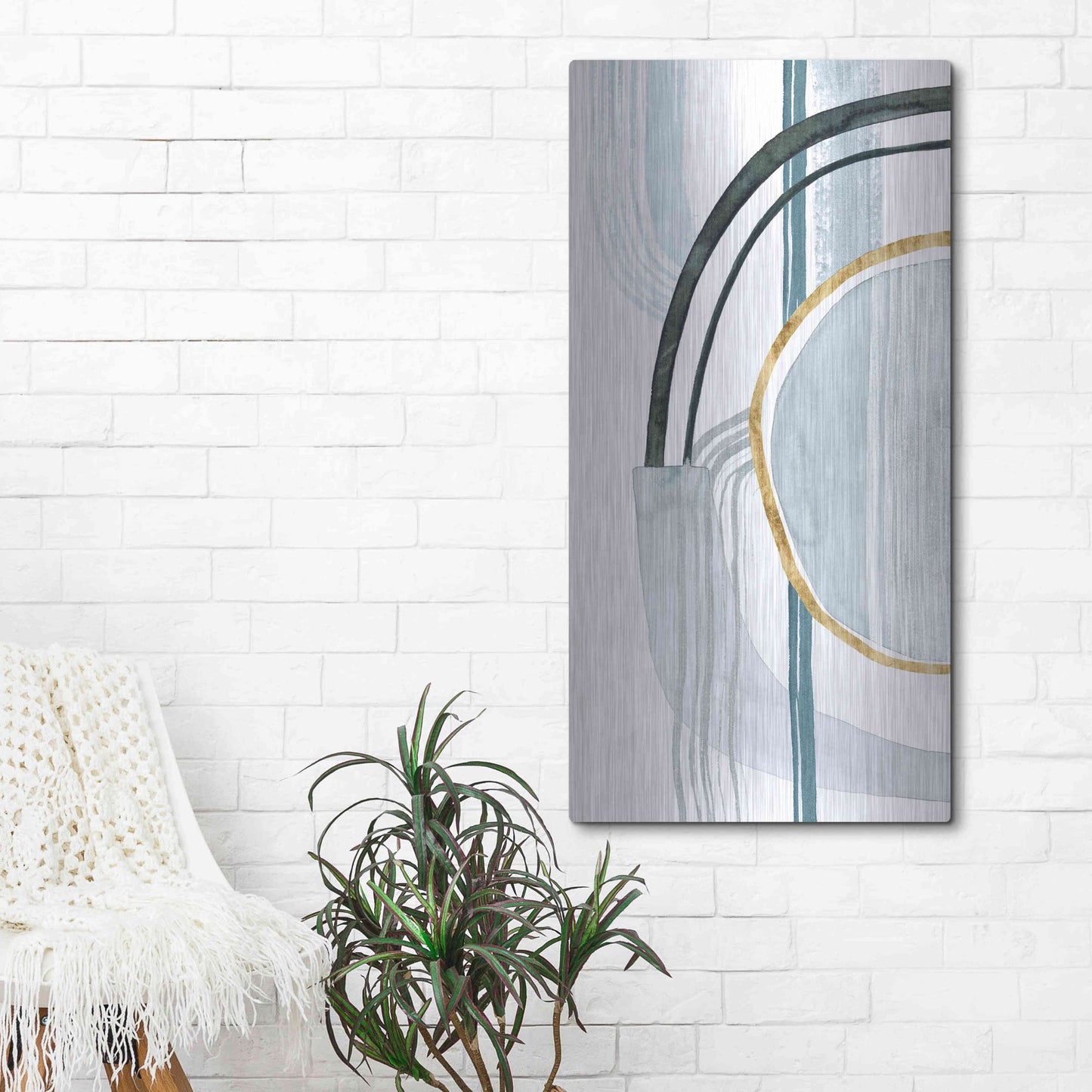 Luxe Metal Art 'Gradient Gears I' by Grace Popp, Metal Wall Art,24x48