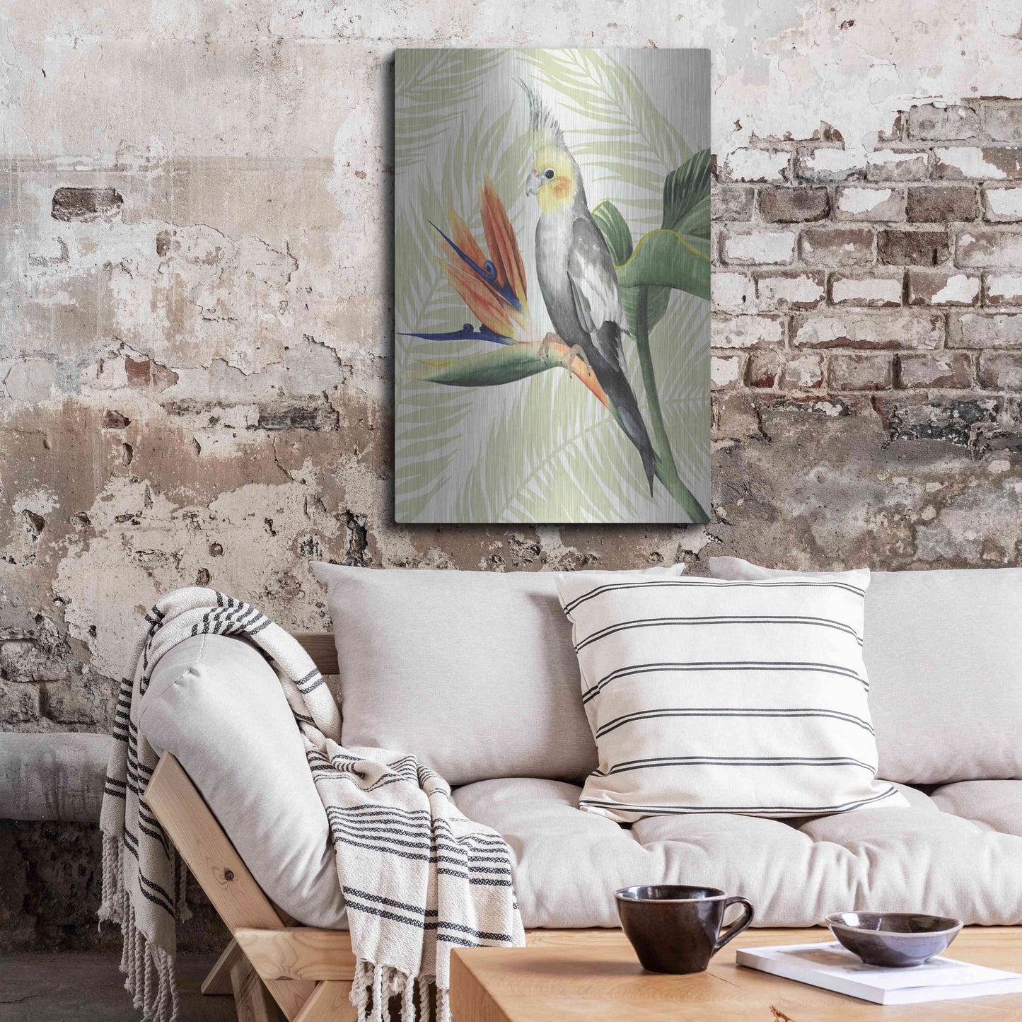 Luxe Metal Art 'Avian Paradise I' by Grace Popp, Metal Wall Art,24x36