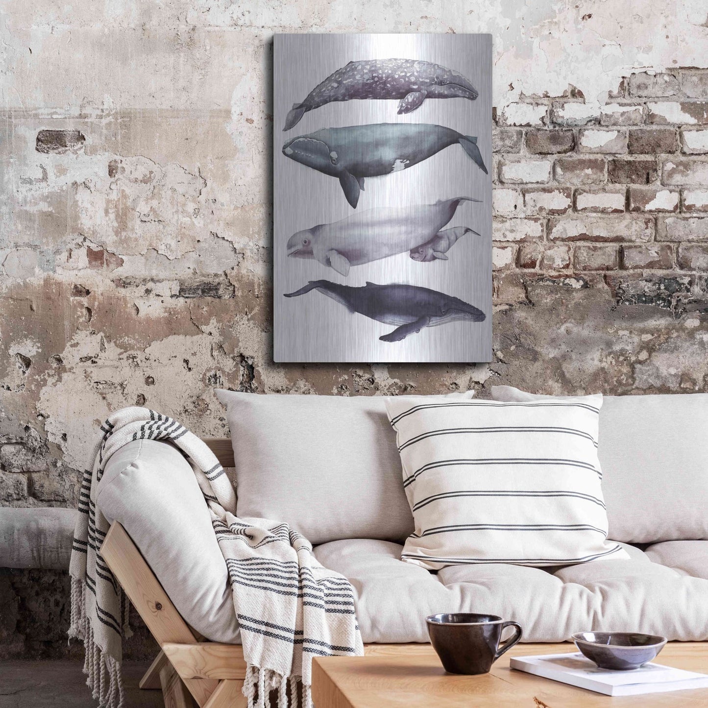 Luxe Metal Art 'Whale Stack I' by Grace Popp, Metal Wall Art,24x36