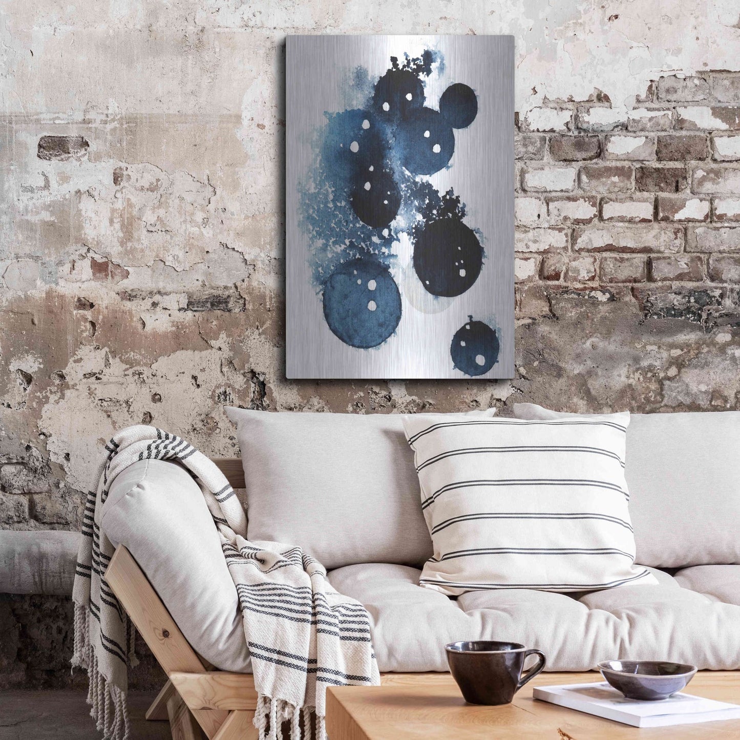 Luxe Metal Art 'Blue Galaxy II' by Grace Popp, Metal Wall Art,24x36