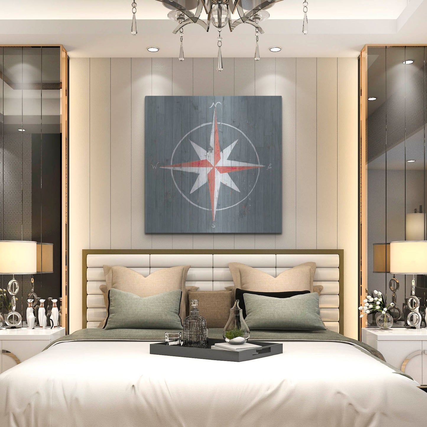 Luxe Metal Art 'Nautical Plank III' by Grace Popp, Metal Wall Art,36x36