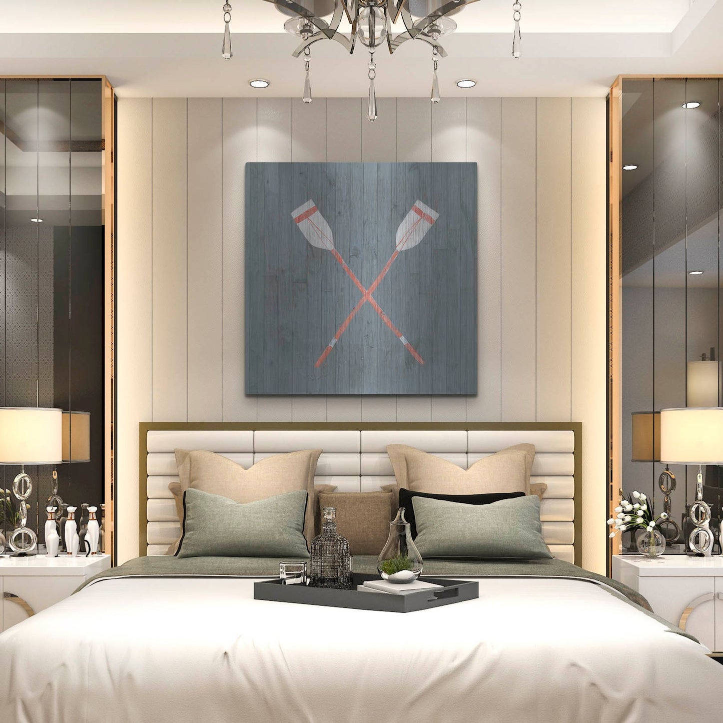 Luxe Metal Art 'Nautical Plank II' by Grace Popp, Metal Wall Art,36x36