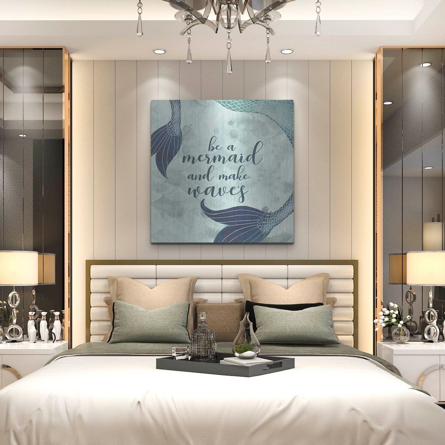 Luxe Metal Art 'Mermaid Inspirations I' by Grace Popp, Metal Wall Art,36x36