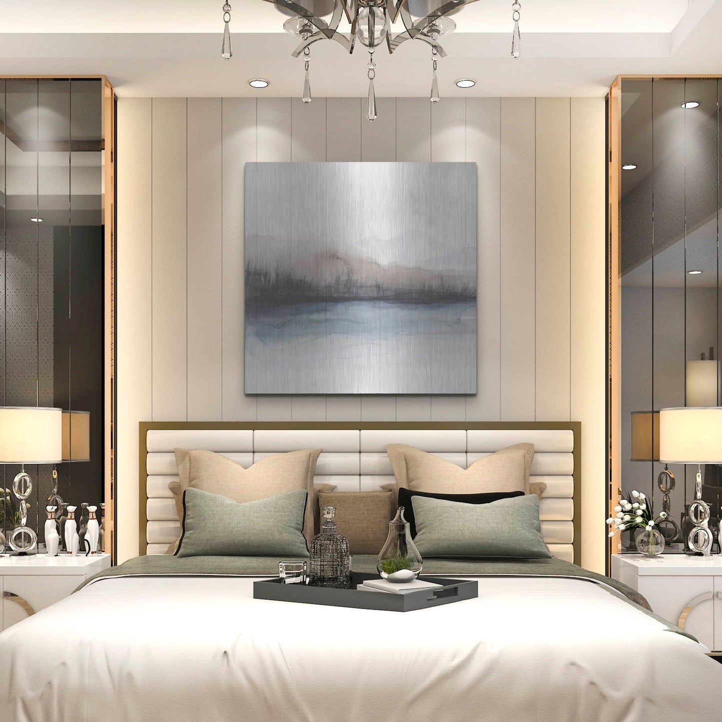 Luxe Metal Art 'Horizon Shadow II' by Grace Popp, Metal Wall Art,36x36