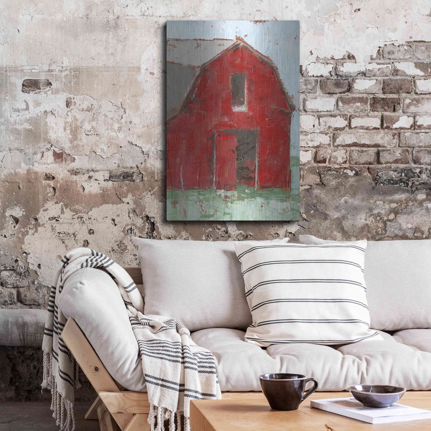 Luxe Metal Art 'Big Red Barn I' by Ethan Harper, Metal Wall Art,24x36