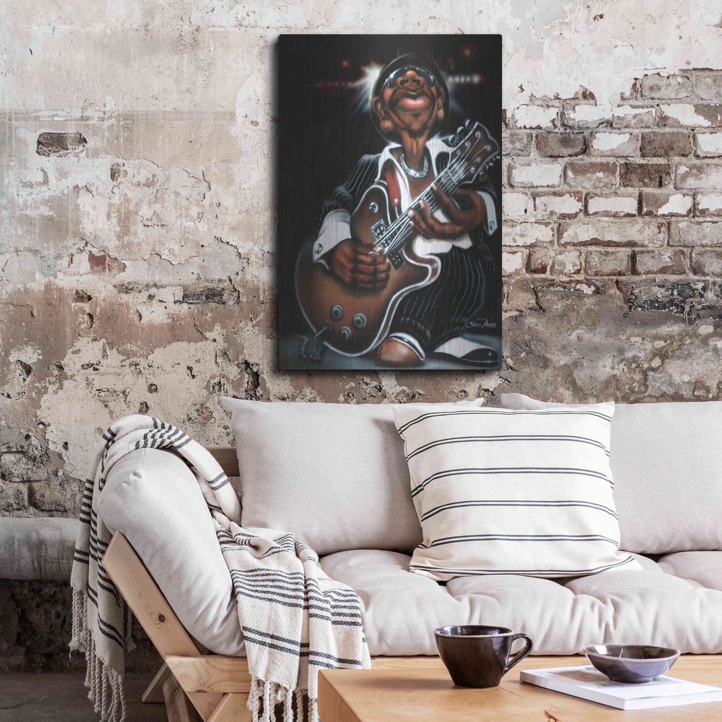 Luxe Metal Art 'Jazzman Cool' by Leonard Jones, Metal Wall Art,24x36
