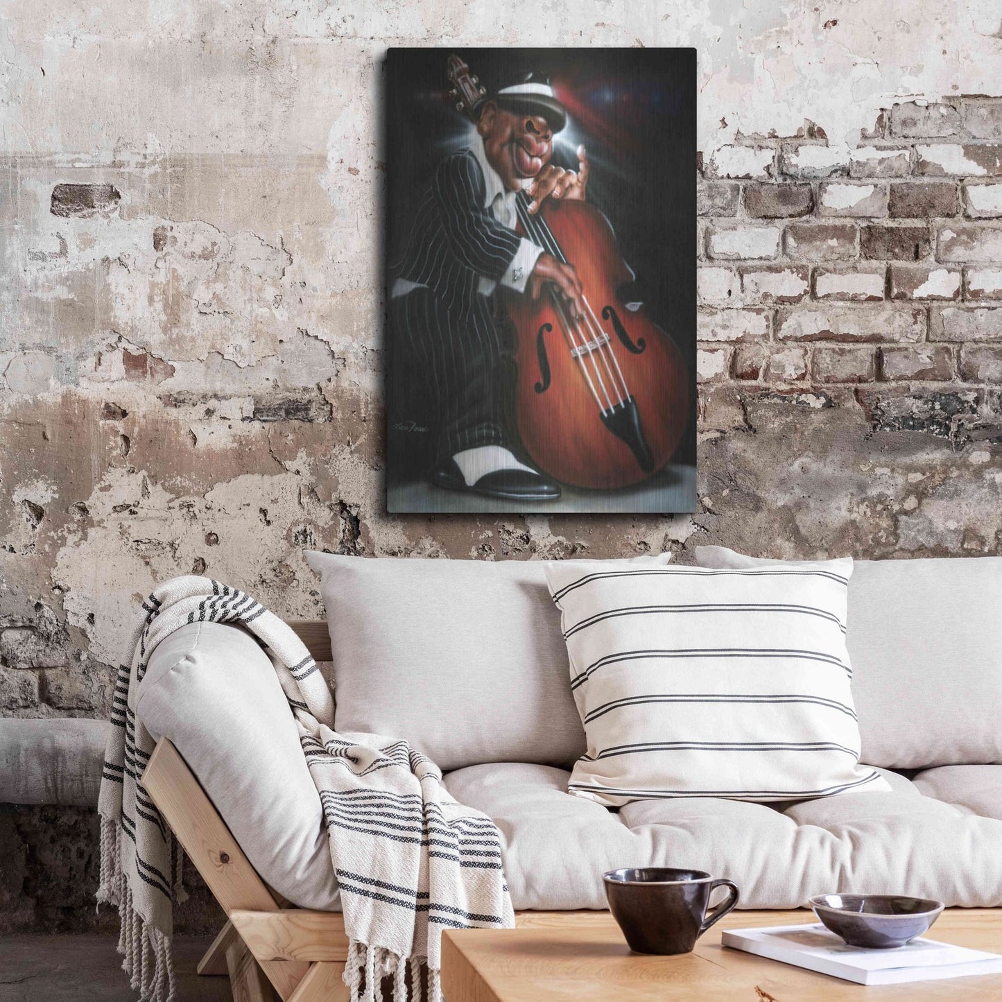 Luxe Metal Art 'Jazzman D' by Leonard Jones, Metal Wall Art,24x36