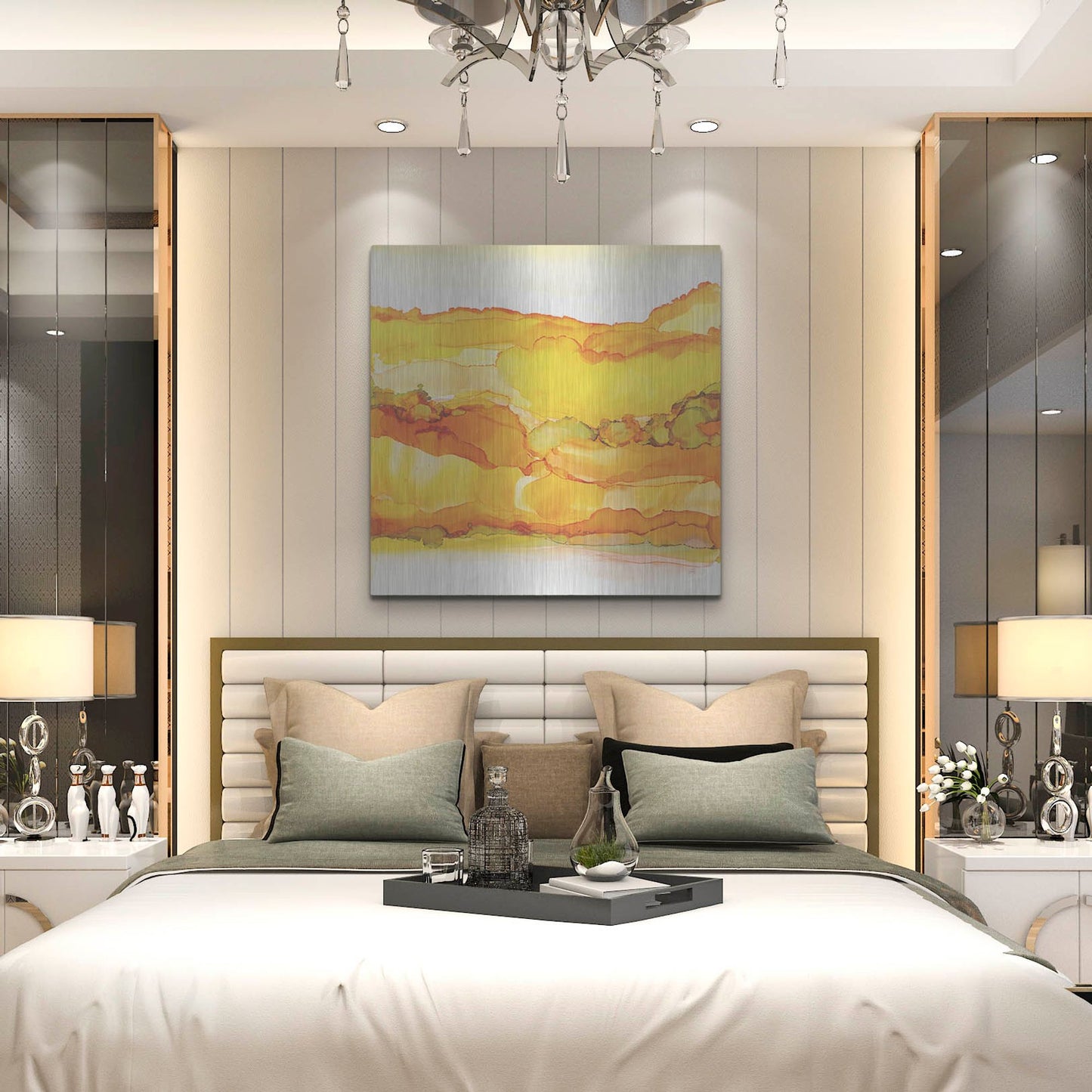 Luxe Metal Art 'Yellowscape II' by Chris Paschke, Metal Wall Art,36x36