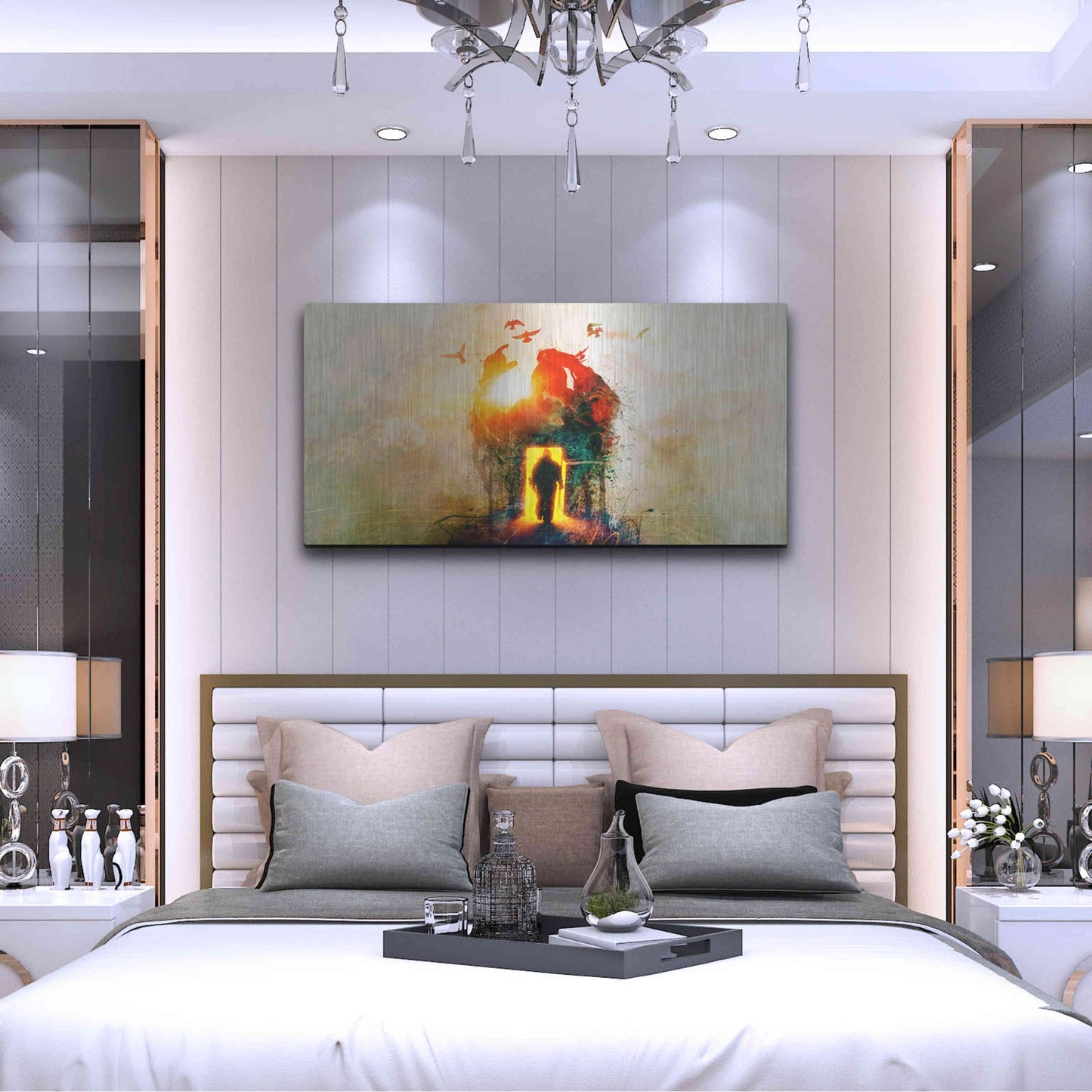 Luxe Metal Art 'The Gatekeeper' by Mario Sanchez Nevado, Metal Wall Art,48x24