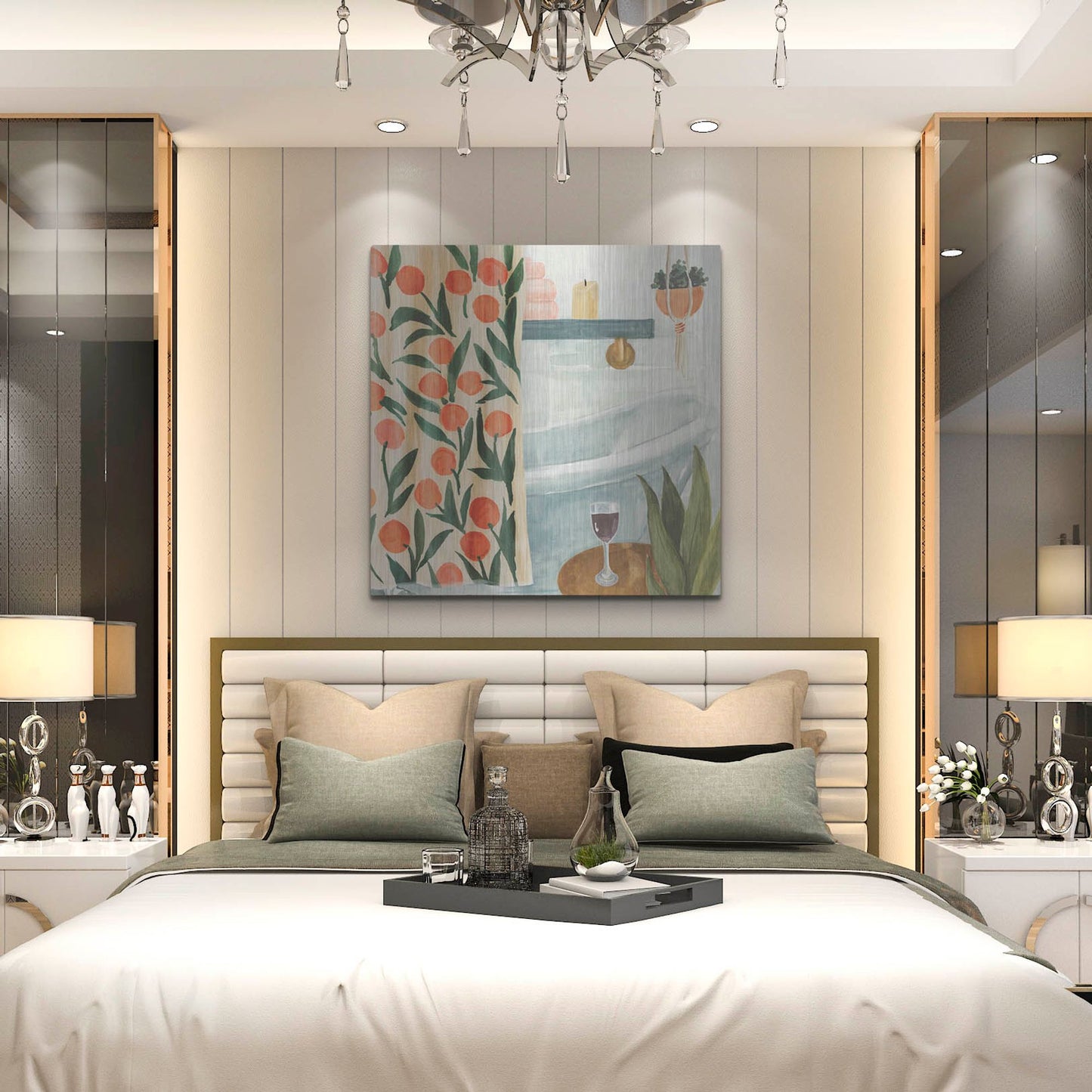 Luxe Metal Art 'Bath Retreat I' by Annie Warren, Metal Wall Art,36x36