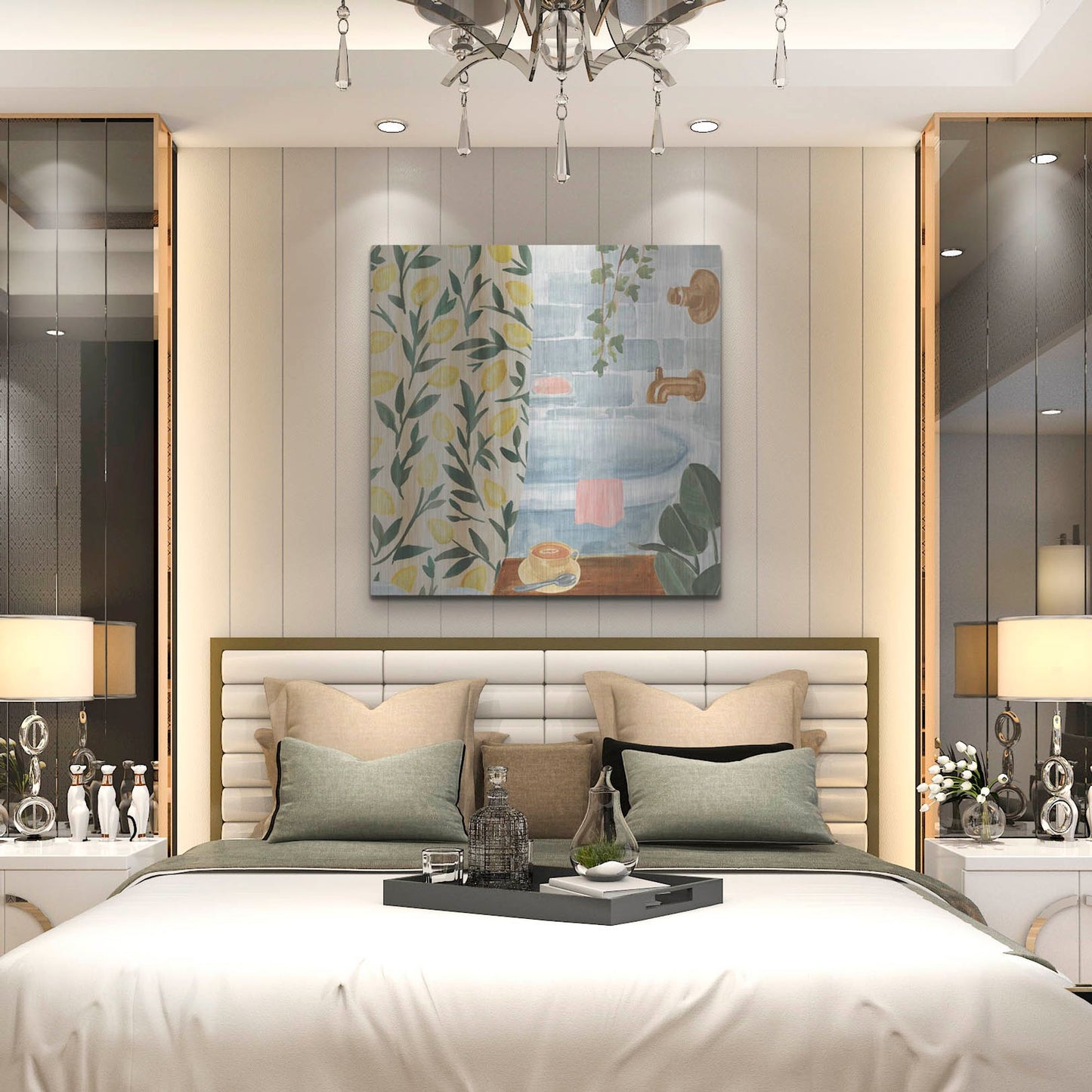 Luxe Metal Art 'Bath Retreat II' by Annie Warren, Metal Wall Art,36x36