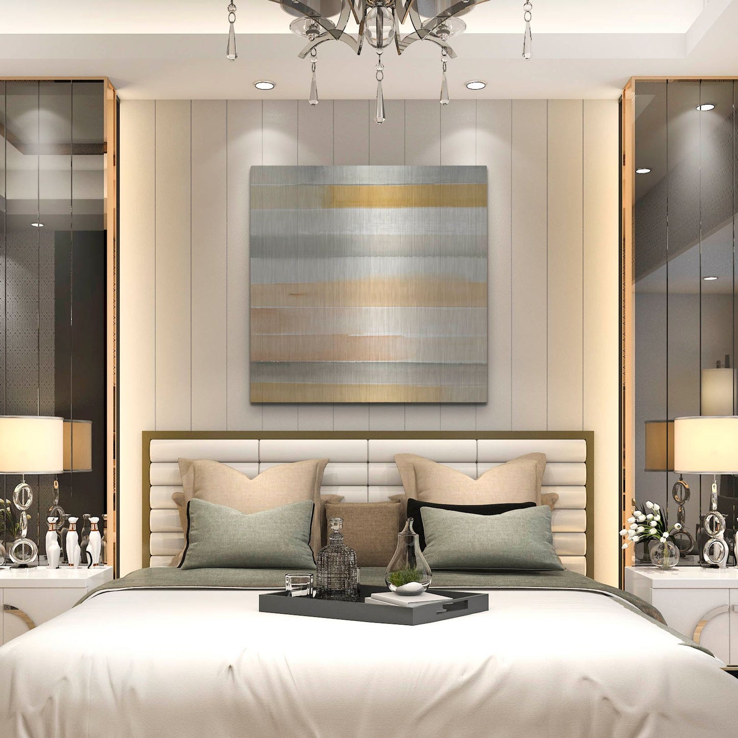 Luxe Metal Art 'Dreaming Borders II' by Annie Warren, Metal Wall Art,36x36