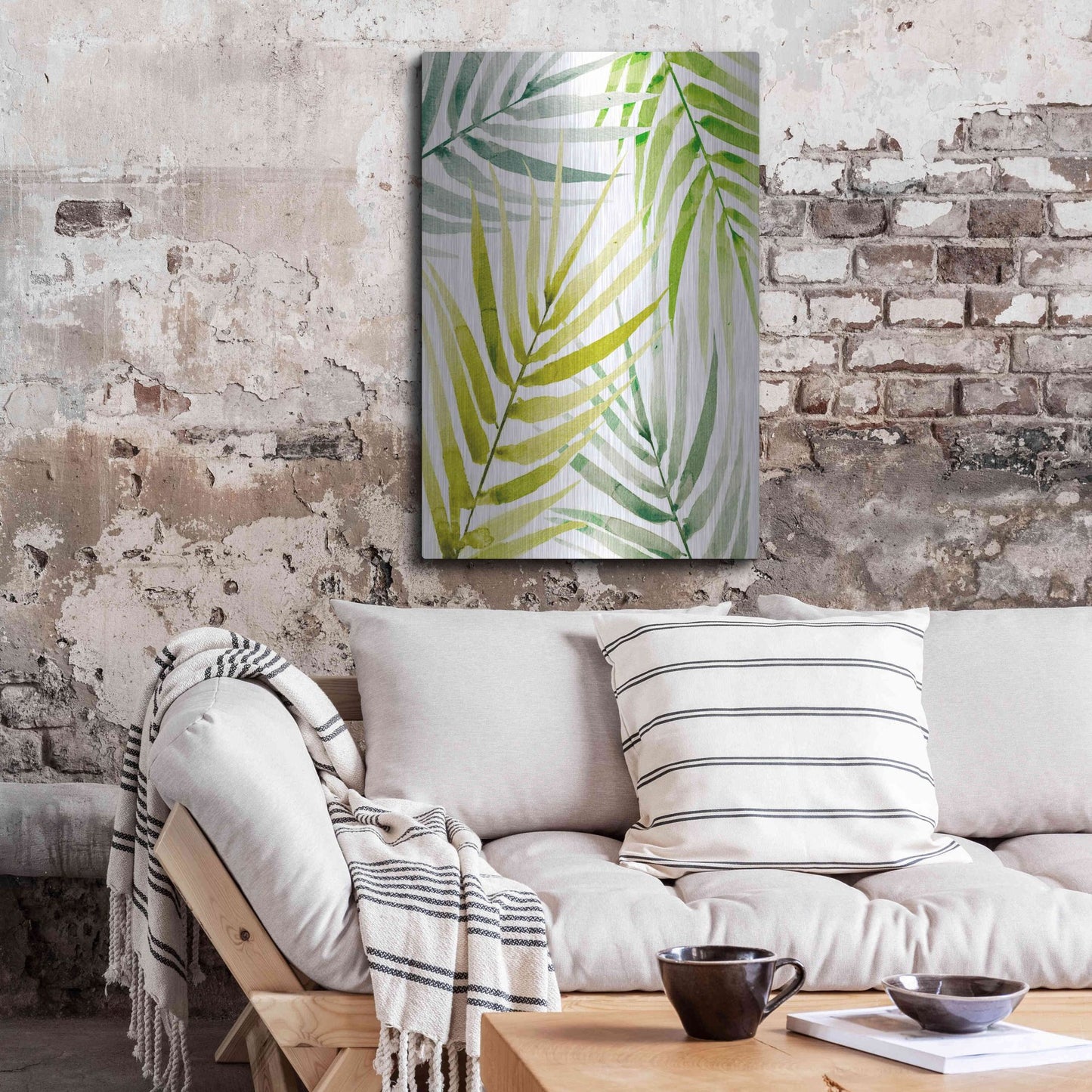 Luxe Metal Art 'Shady Palm II' by Annie Warren, Metal Wall Art,24x36