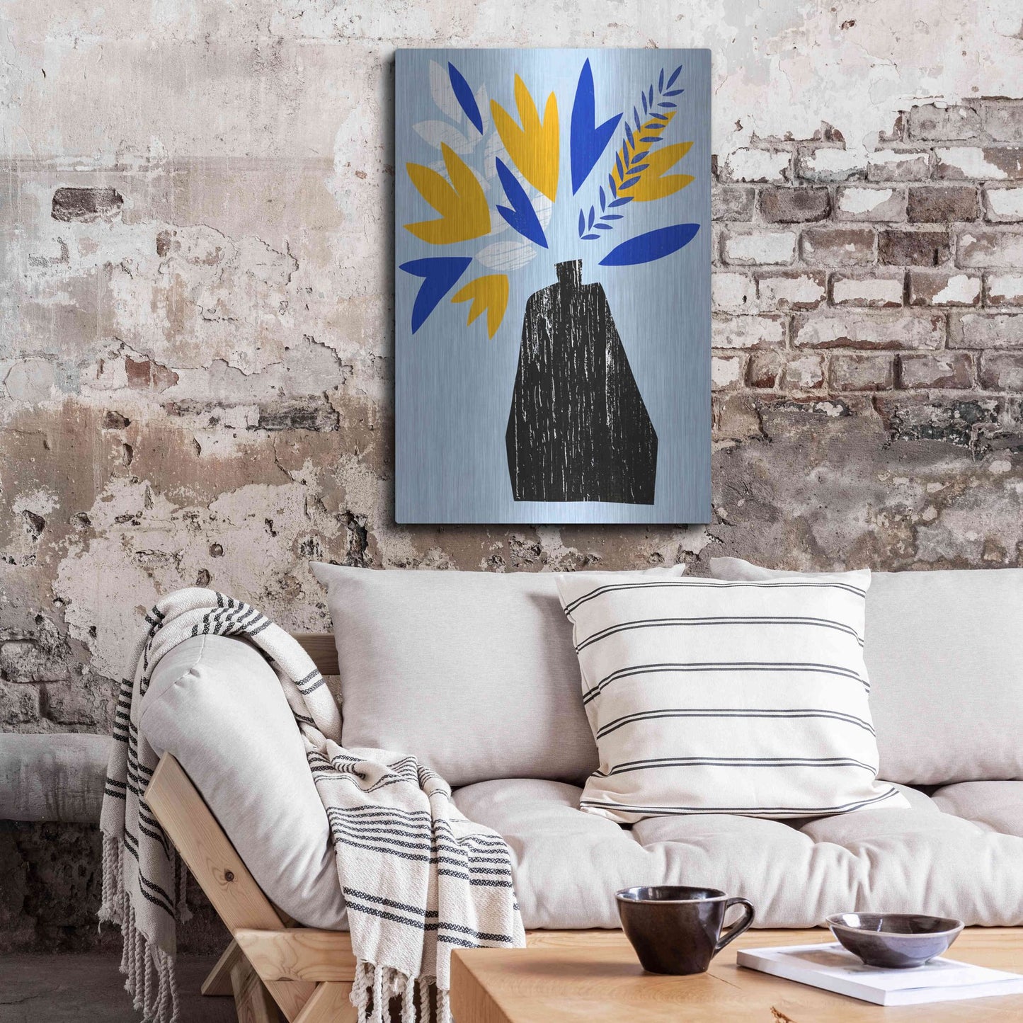 Luxe Metal Art 'Ruffled Vase II' by Annie Warren, Metal Wall Art,24x36