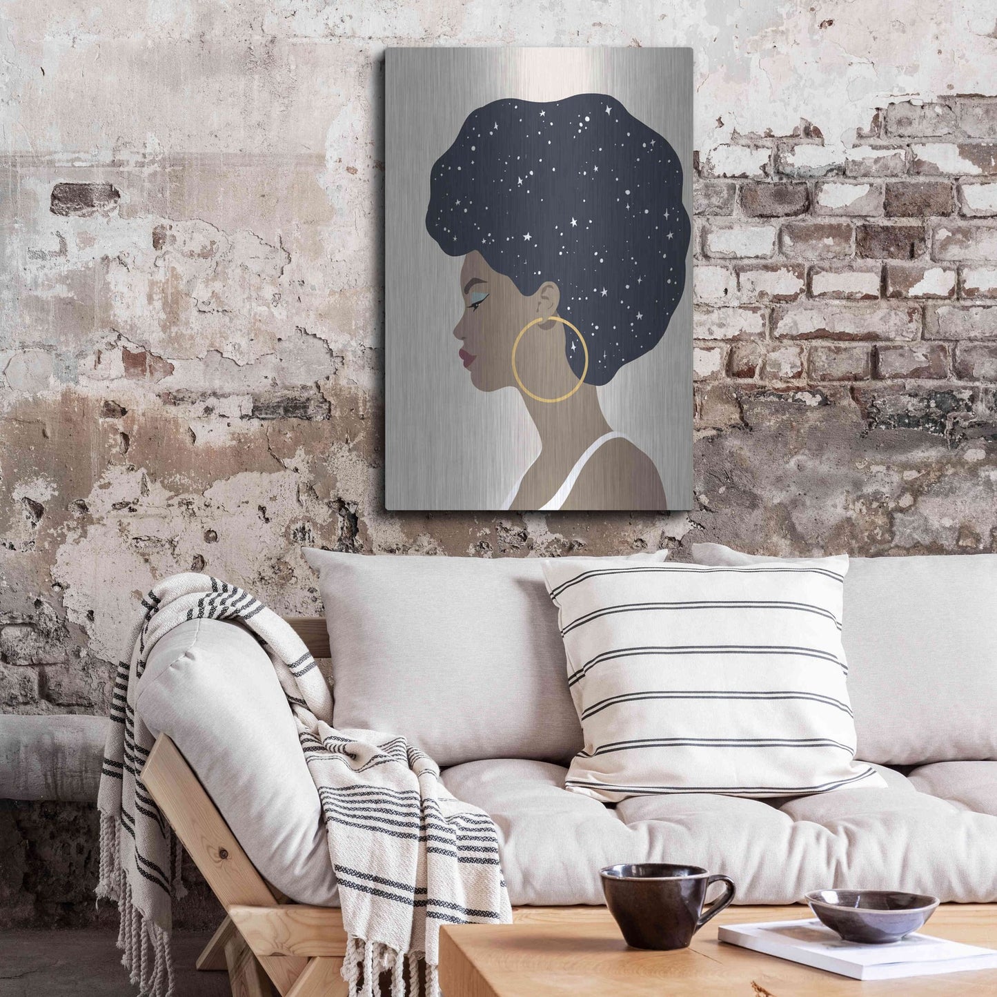 Luxe Metal Art 'Heavenly Hair I' by Annie Warren, Metal Wall Art,24x36