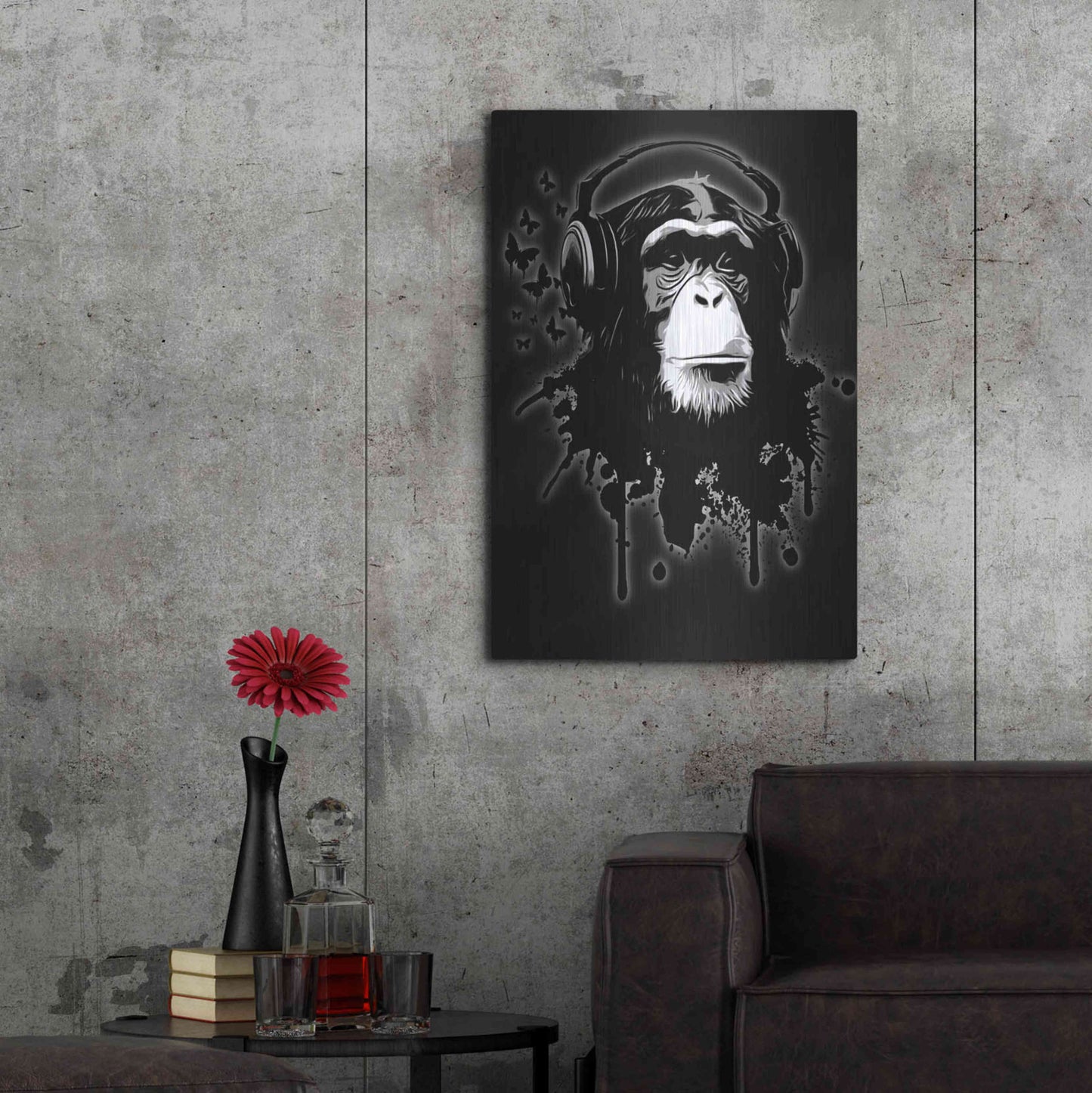 Luxe Metal Art 'Monkey Business Black' by Nicklas Gustafsson, Metal Wall Art,24x36