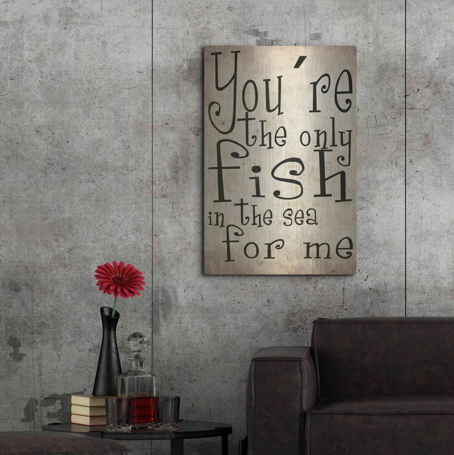 Luxe Metal Art 'You're The Only Fish In The Sea' by Nicklas Gustafsson, Metal Wall Art,24x36