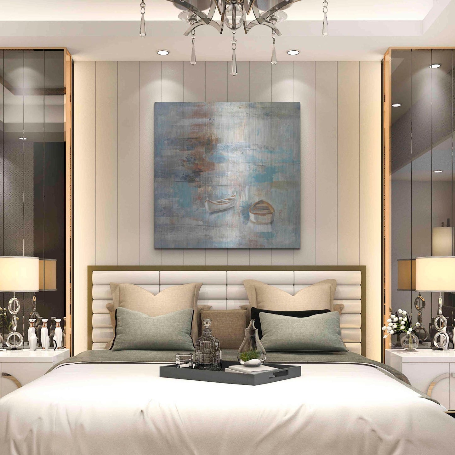 Luxe Metal Art 'Calm Sea' by Silvia Vassileva, Metal Wall Art,36x36