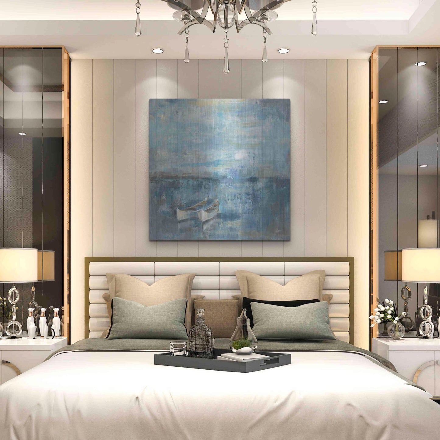 Luxe Metal Art 'Two Boats' by Silvia Vassileva, Metal Wall Art,36x36