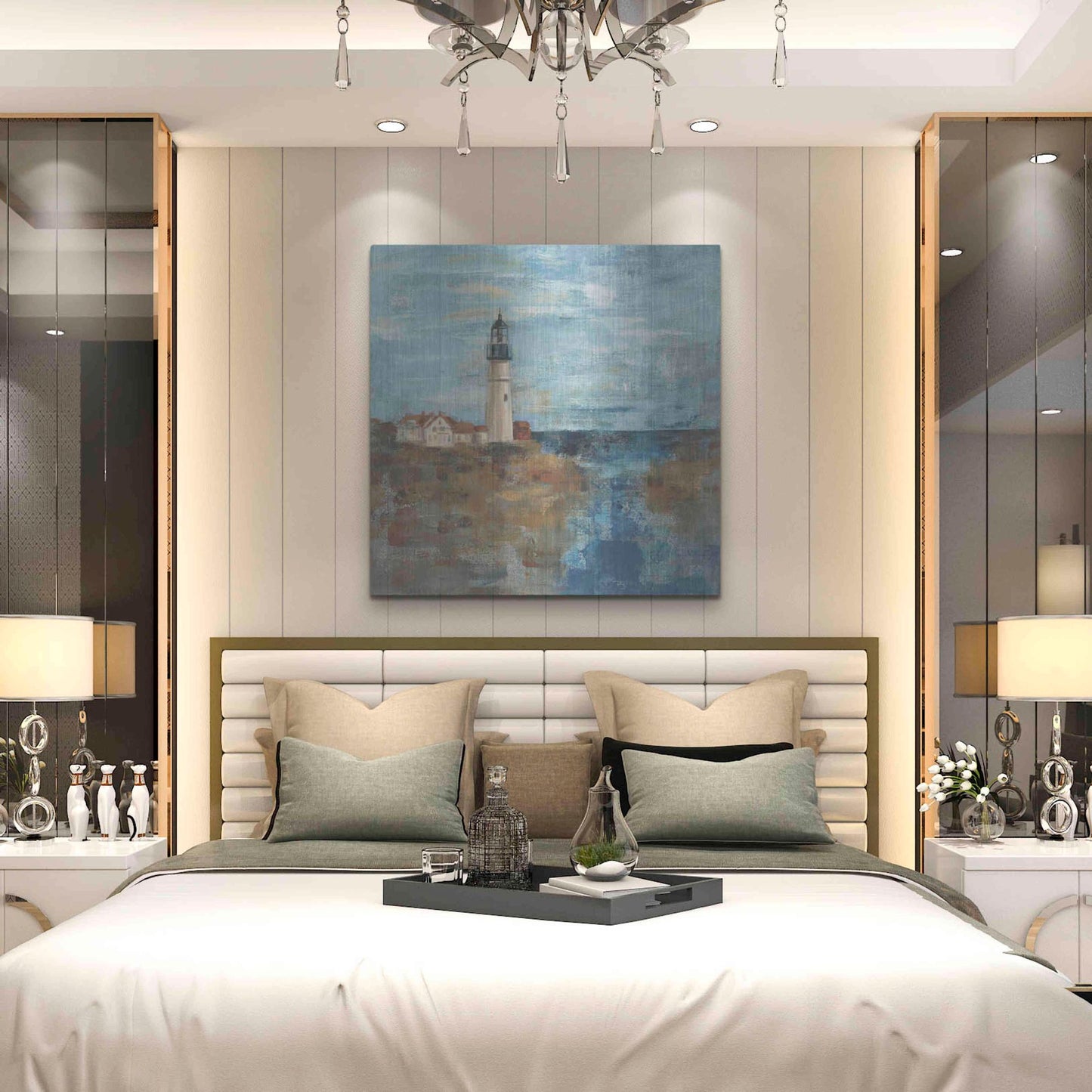 Luxe Metal Art 'Lighthouse Dream' by Silvia Vassileva, Metal Wall Art,36x36