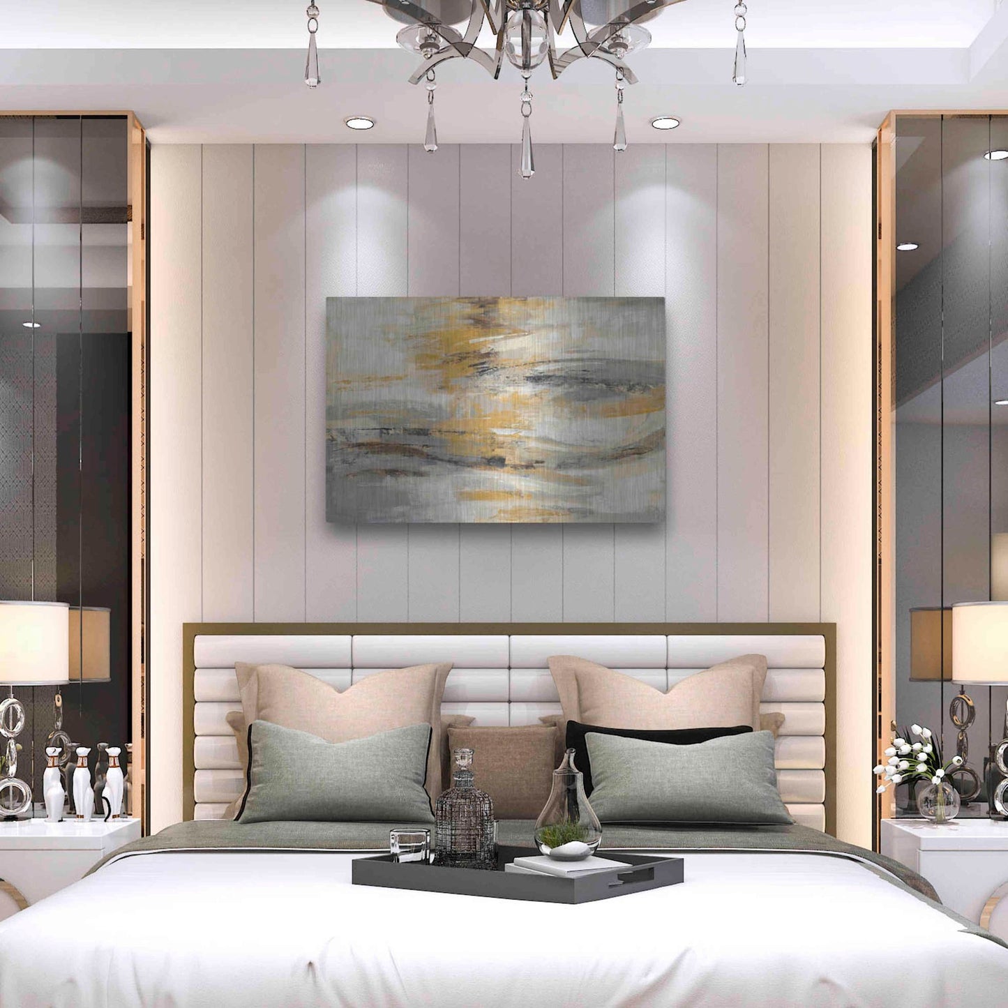 Luxe Metal Art 'Golden Dust' by Silvia Vassileva, Metal Wall Art,36x24