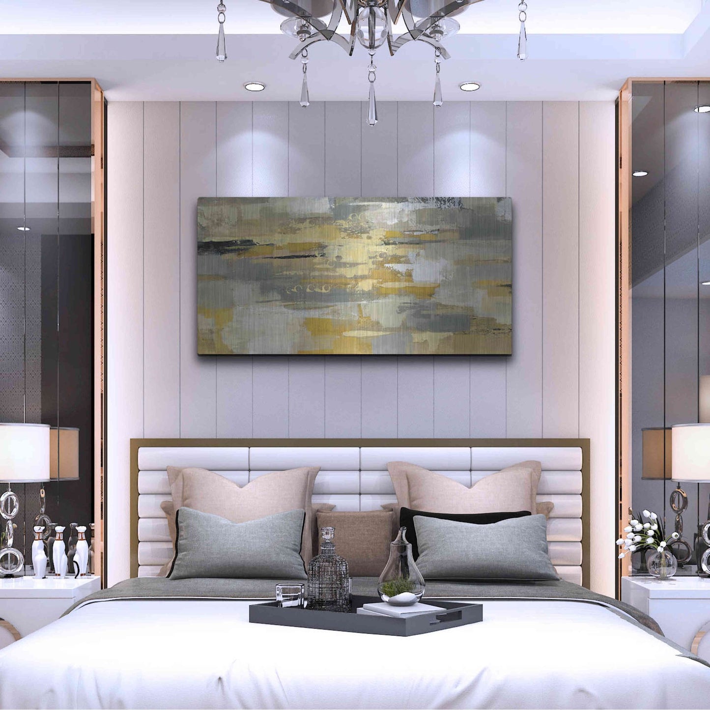 Luxe Metal Art 'Urban Walkway' by Silvia Vassileva, Metal Wall Art,48x24