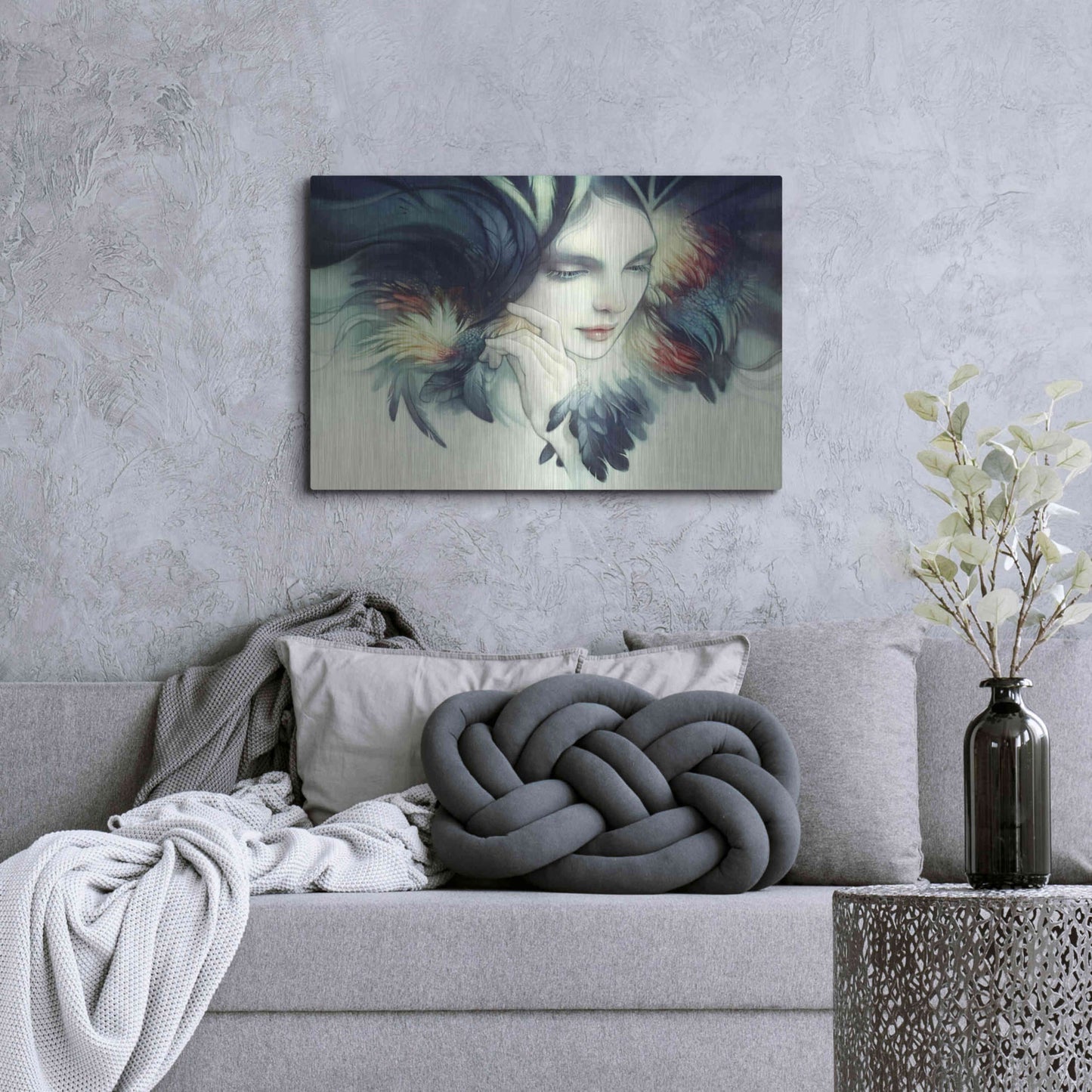 Luxe Metal Art 'Tavuk' by Anna Dittman, Metal Wall Art,36x24