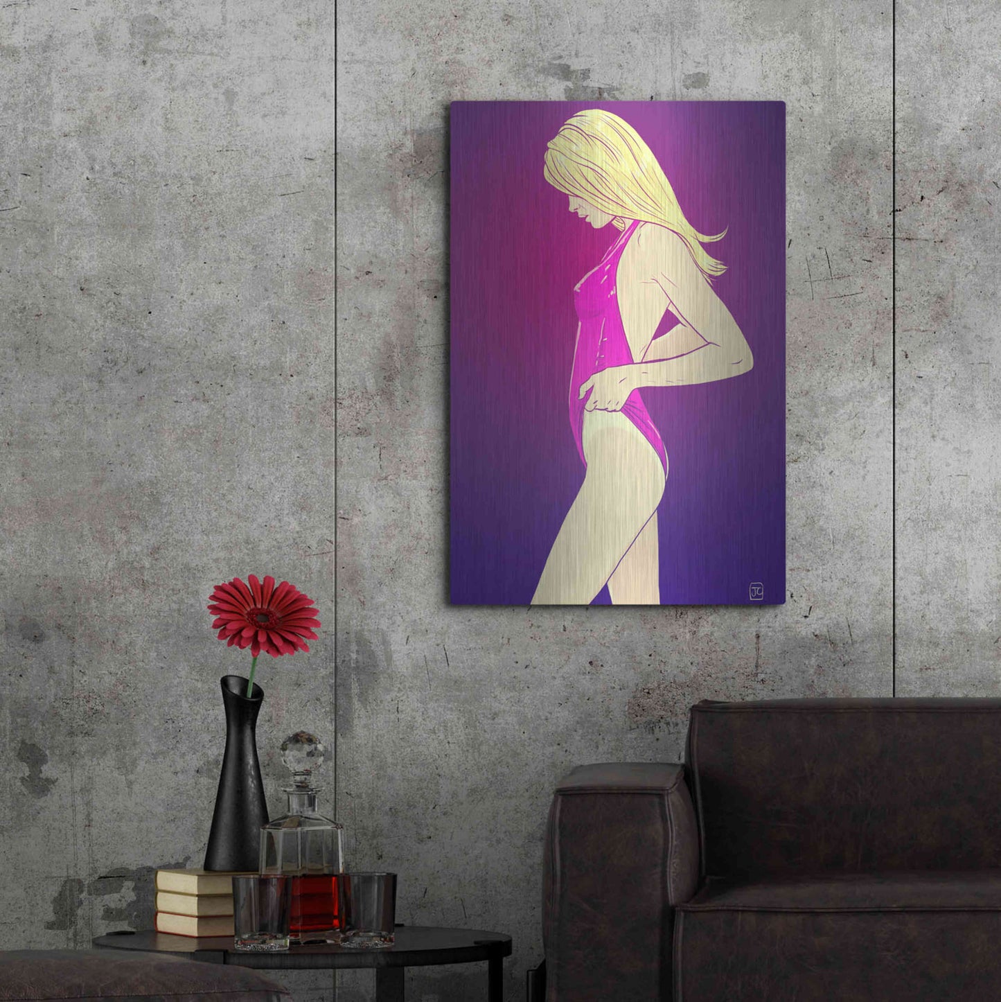 Luxe Metal Art 'Tan 2' by Giuseppe Cristiano, Metal Wall Art,24x36