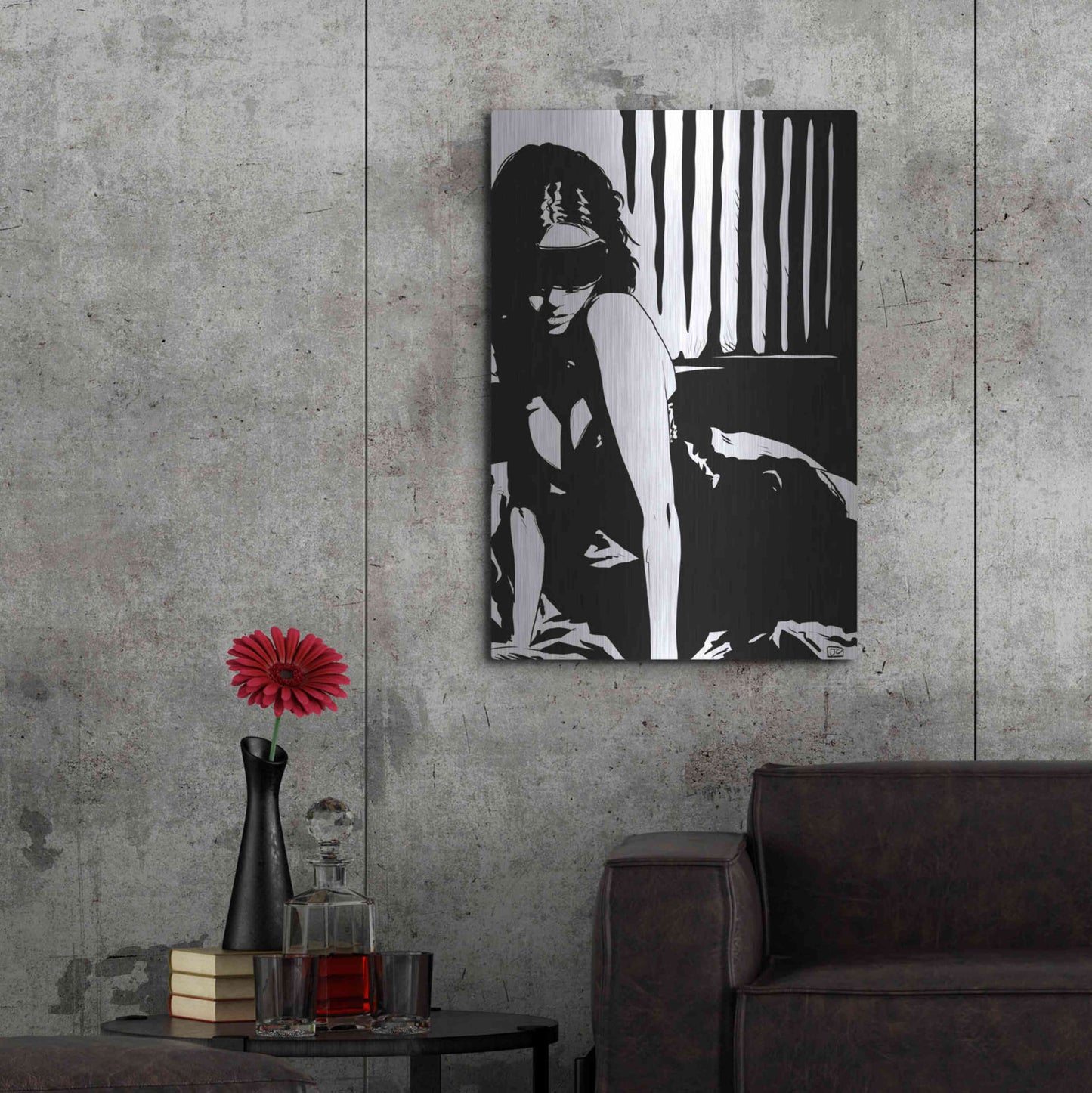 Luxe Metal Art 'Blindfold' by Giuseppe Cristiano, Metal Wall Art,24x36