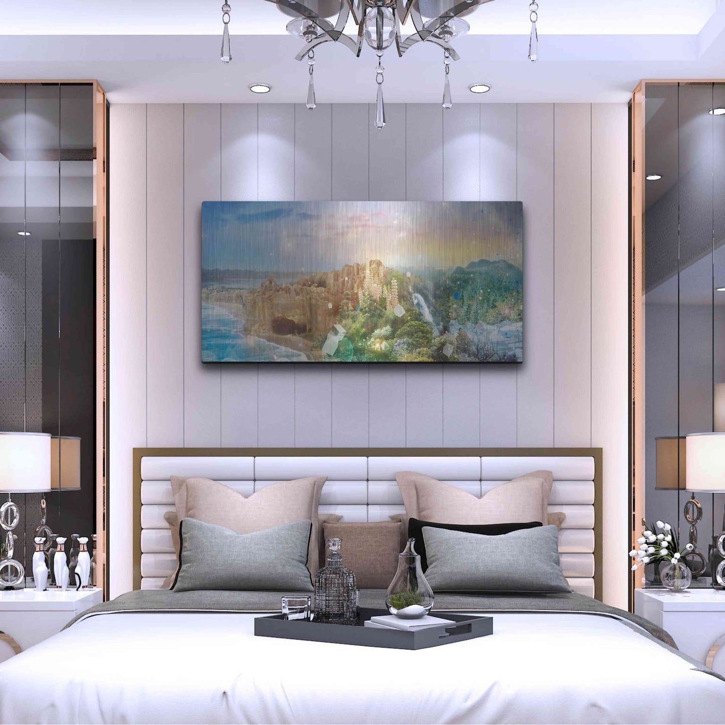 Luxe Metal Art 'Press Start Part 1' by Mario Sanchez Nevado, Metal Wall Art,48x24