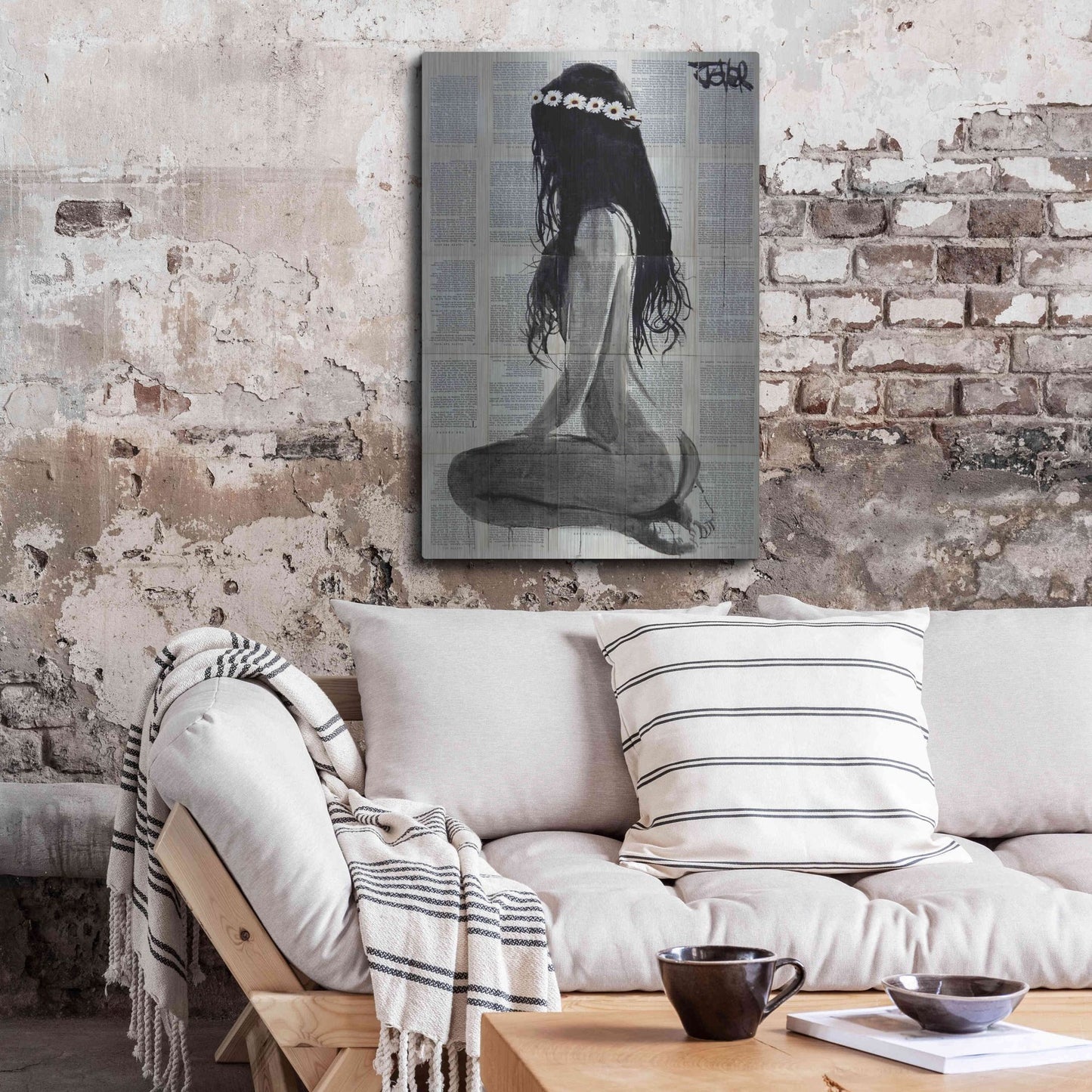 Luxe Metal Art 'Daisy Chain' by Loui Jover, Metal Wall Art,24x36