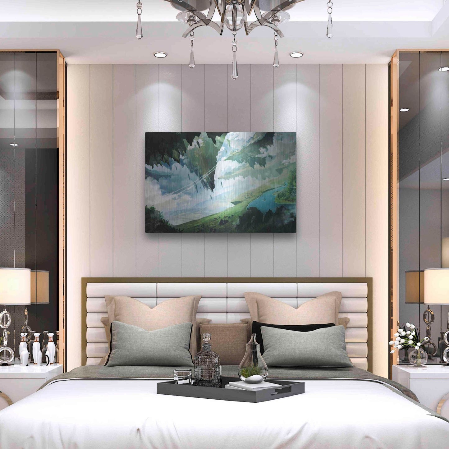 Luxe Metal Art 'Floating Island' by Jonathan Lam, Metal Wall Art,36x24