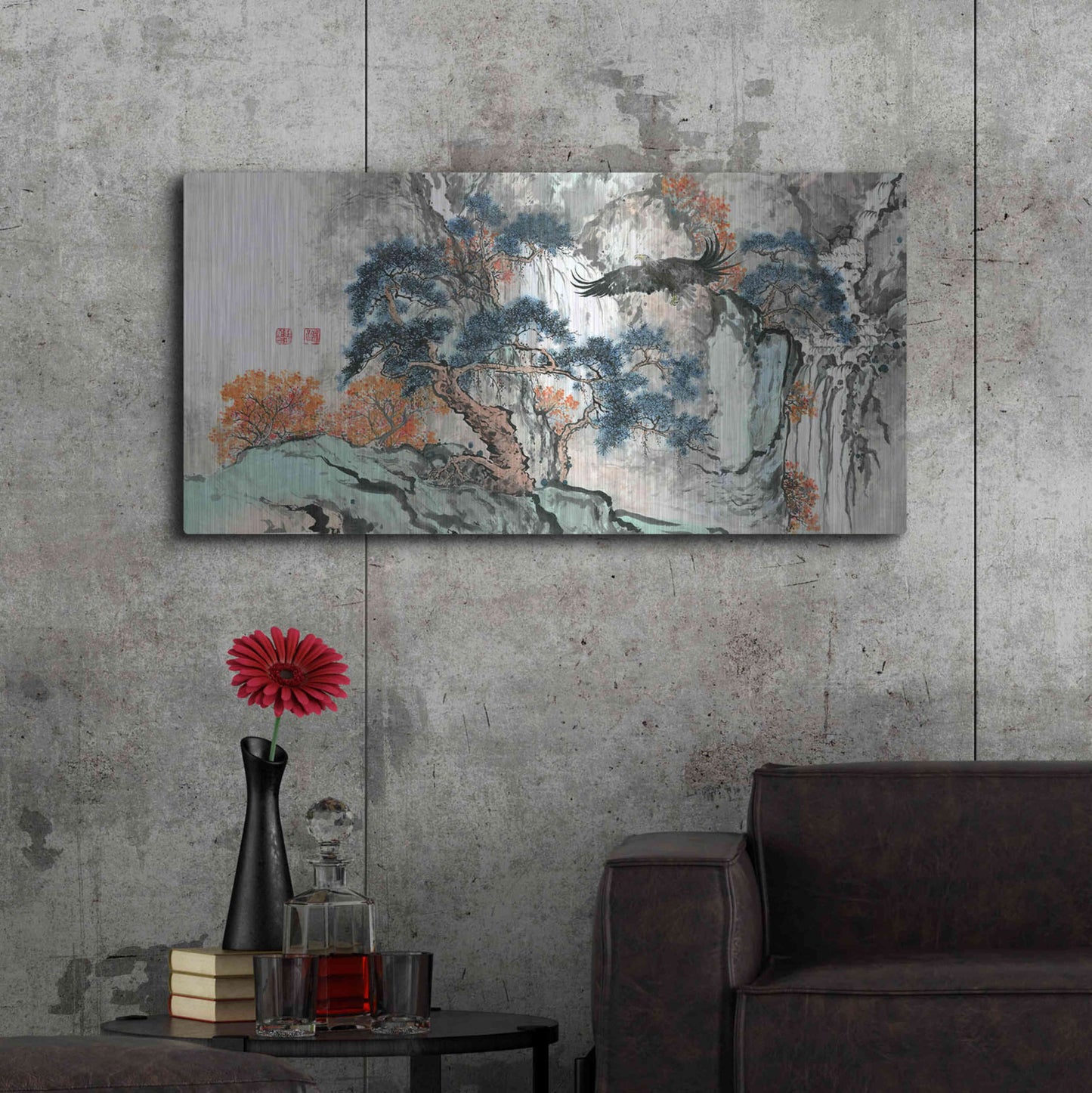 Luxe Metal Art 'Bird's Eye View' by River Han, Metal Wall Art,48x24