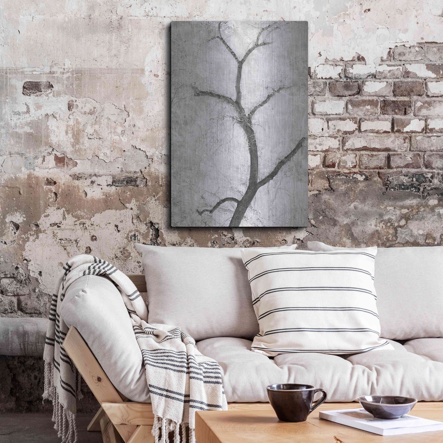 Luxe Metal Art 'Cottonwood Form B&W' by Thomas Haney, Metal Wall Art,24x36